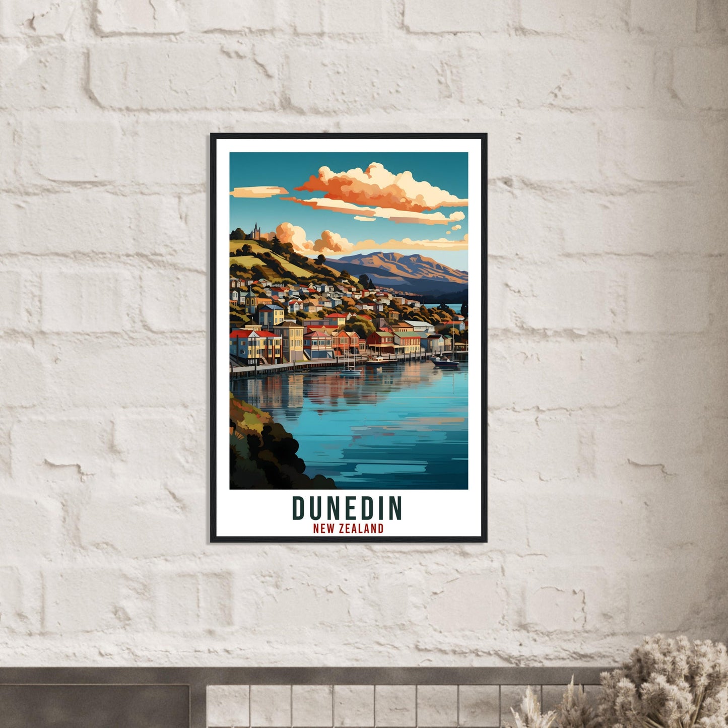 Dunedin Travel Print Wall Art Dunedin New Zealand City Landscape Artwork Dunedin Art Gifts Dunedin Travel Poster New Zealand Art Lovers Gift