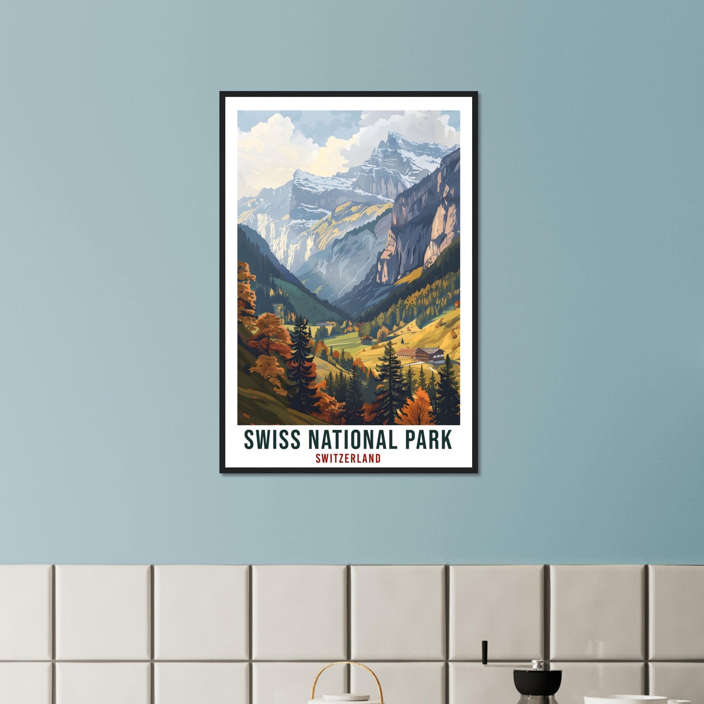 Swiss National Park Travel Print Wall Art Wall Hanging Home Living Décor Gift Art Lovers Gift Switzerland Artwork Gift Swiss Travel Poster