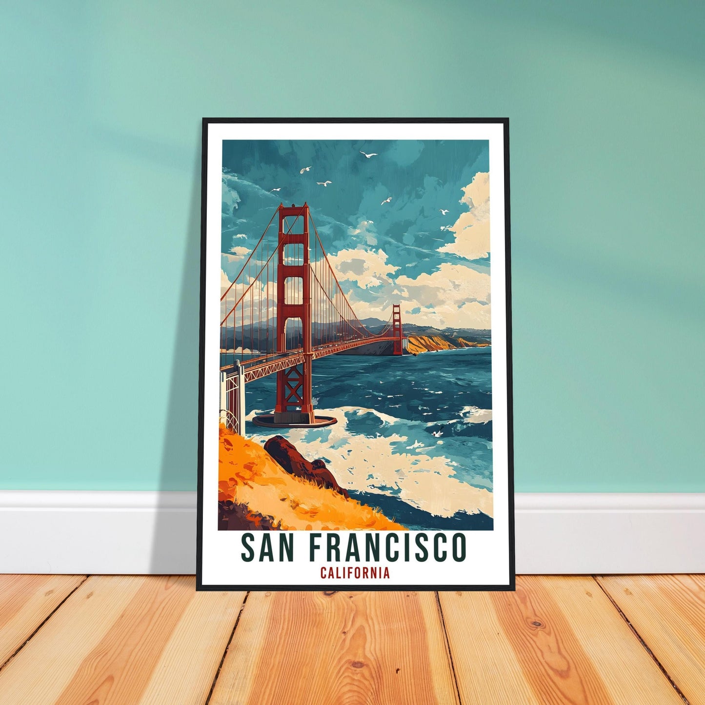 San Francisco Golden Gate Bridge Travel Print California Home Decor Wall Art Gift Wall Hanging Art Lover United States Artwork Travel Art