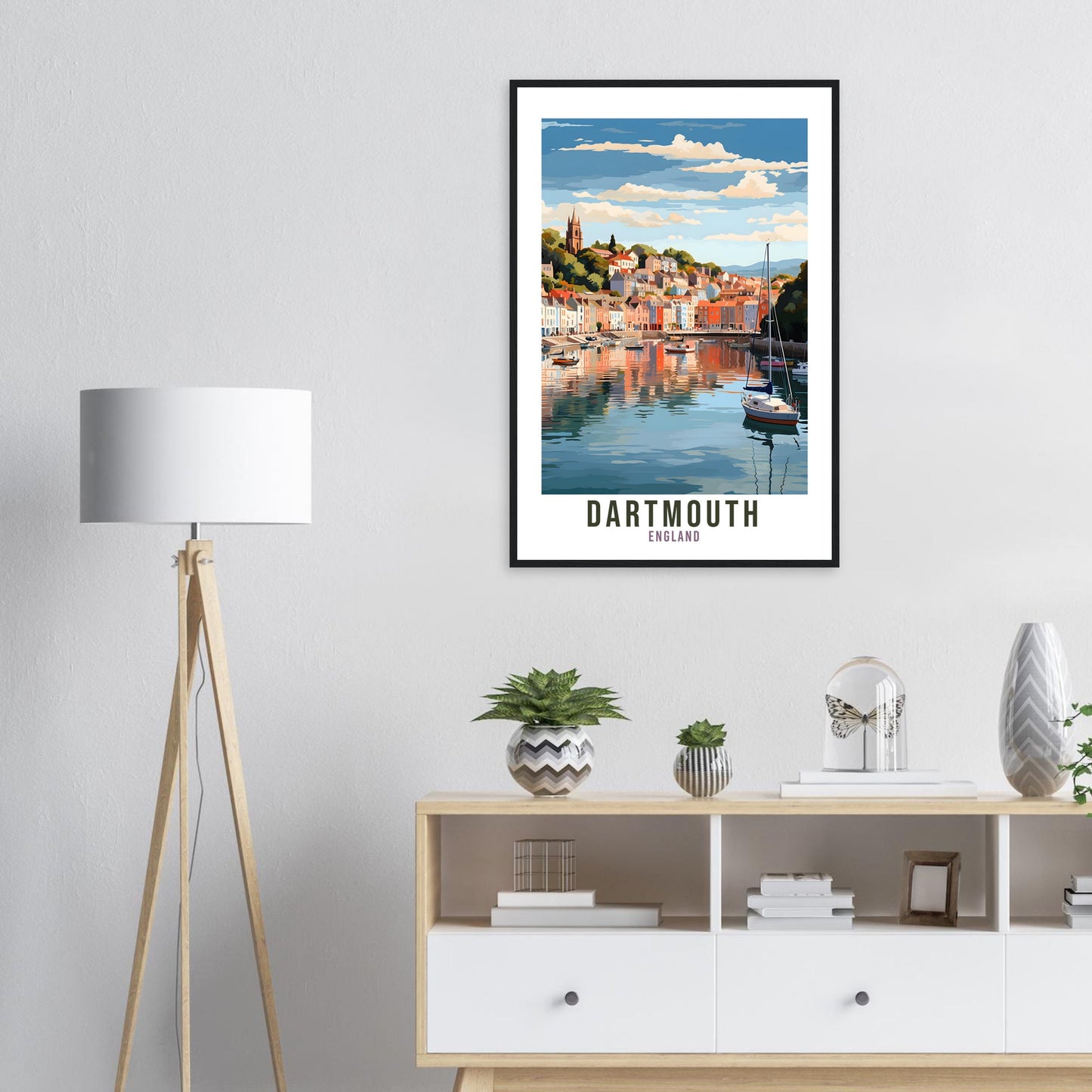 Dartmouth Travel Print Home Decor Dartmouth Devon English Coastal Art Dartmouth Artwork Gift Dartmouth Travel Poster Devon Travel Artwork