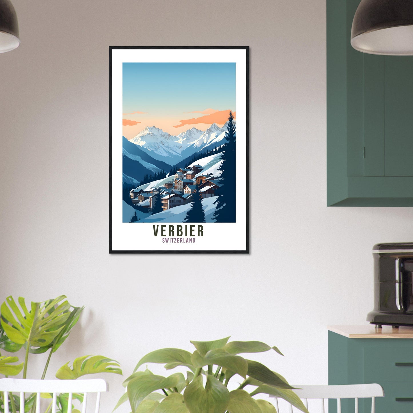 Verbier Travel Print Wall Art Verbier Home Decor Switzerland Gift Holiday Verbier Art Print Verbier Travel Poster Swiss Mountain Landscape