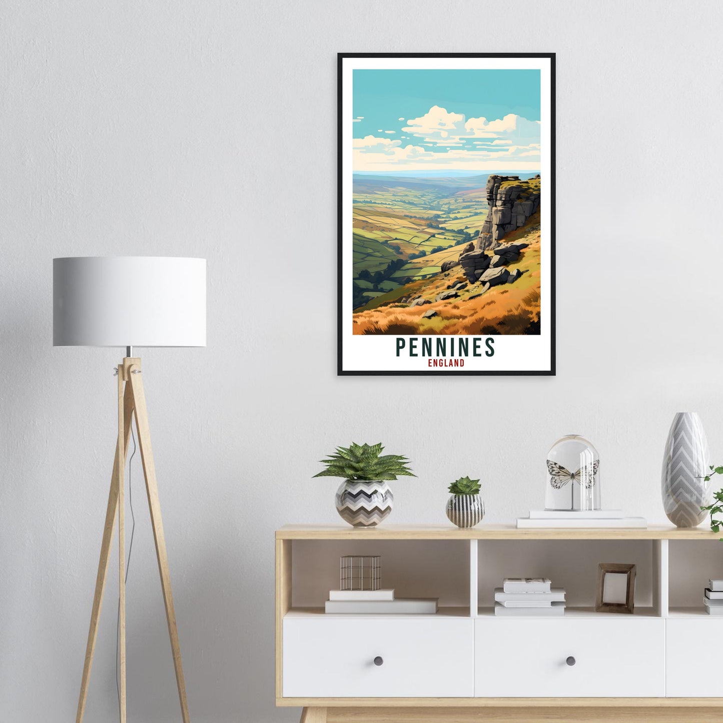 Pennines Travel Print English Wall Art Home Decor Wall Hanging Travel Art Gift Pennines Travel Poster England Landscape Artwork Art Lover