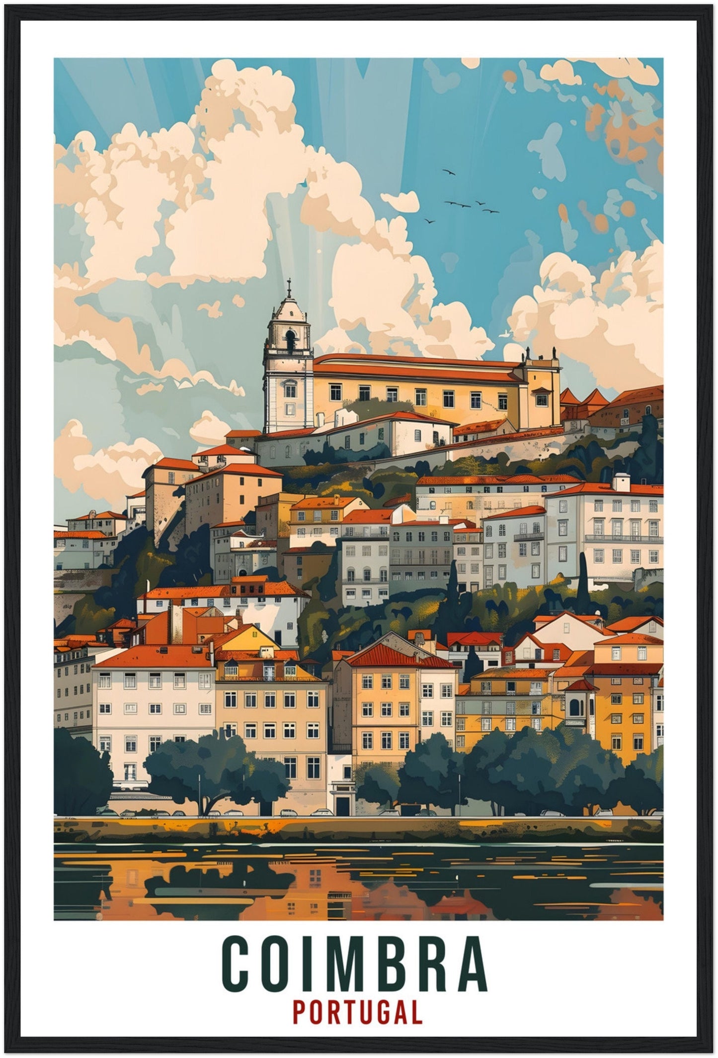 Coimbra Travel Print Portugal Wall Art Wall Hanging Home Décor Coimbra Gift Portugal Landmark Artwork Gift Portugal Coimbra Travel Poster