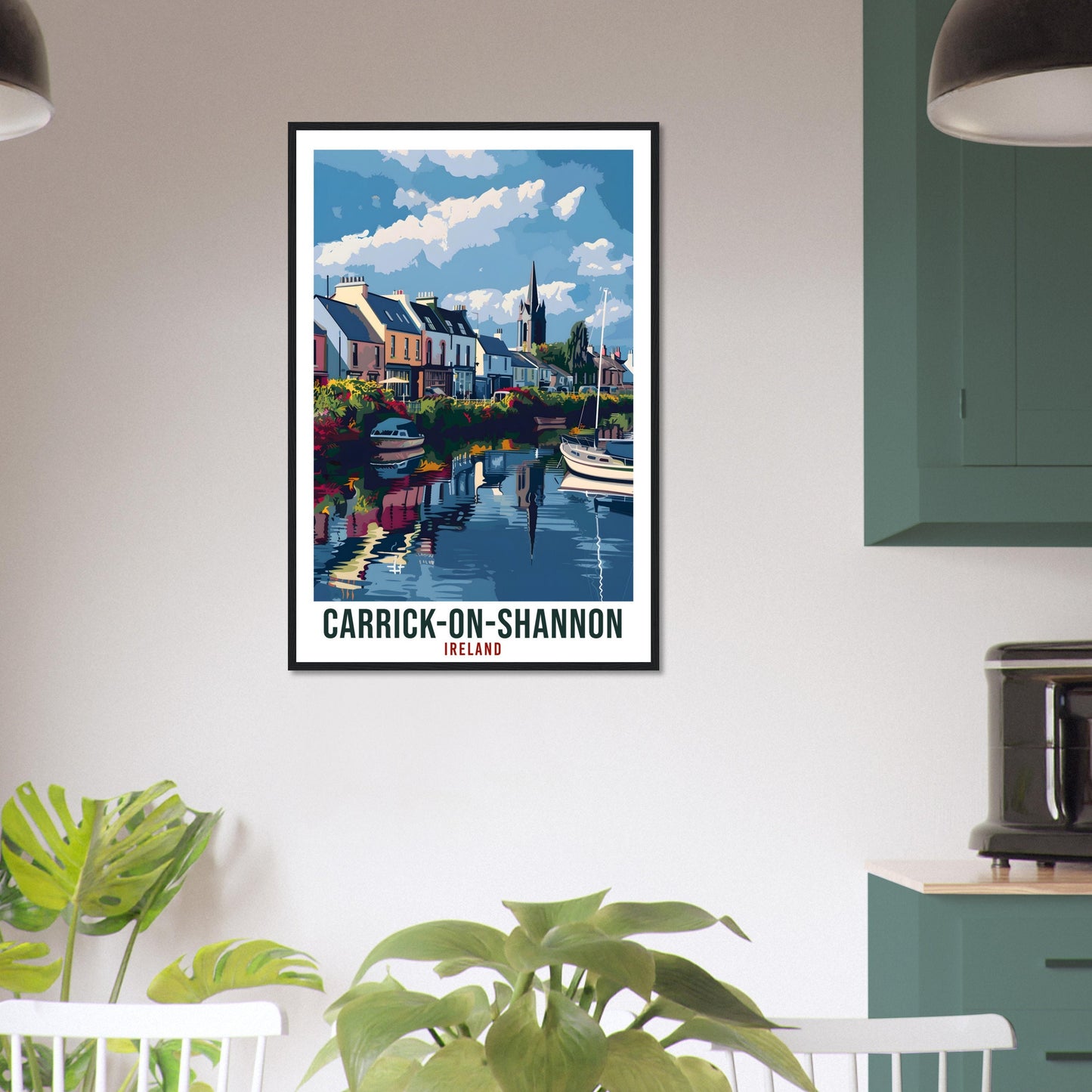 Carrick-On-Shannon Travel Print Ireland Wall Art Wall Hanging Home Décor Gift Art Lovers Irish Leitrim Artwork Gift Ireland Travel Poster