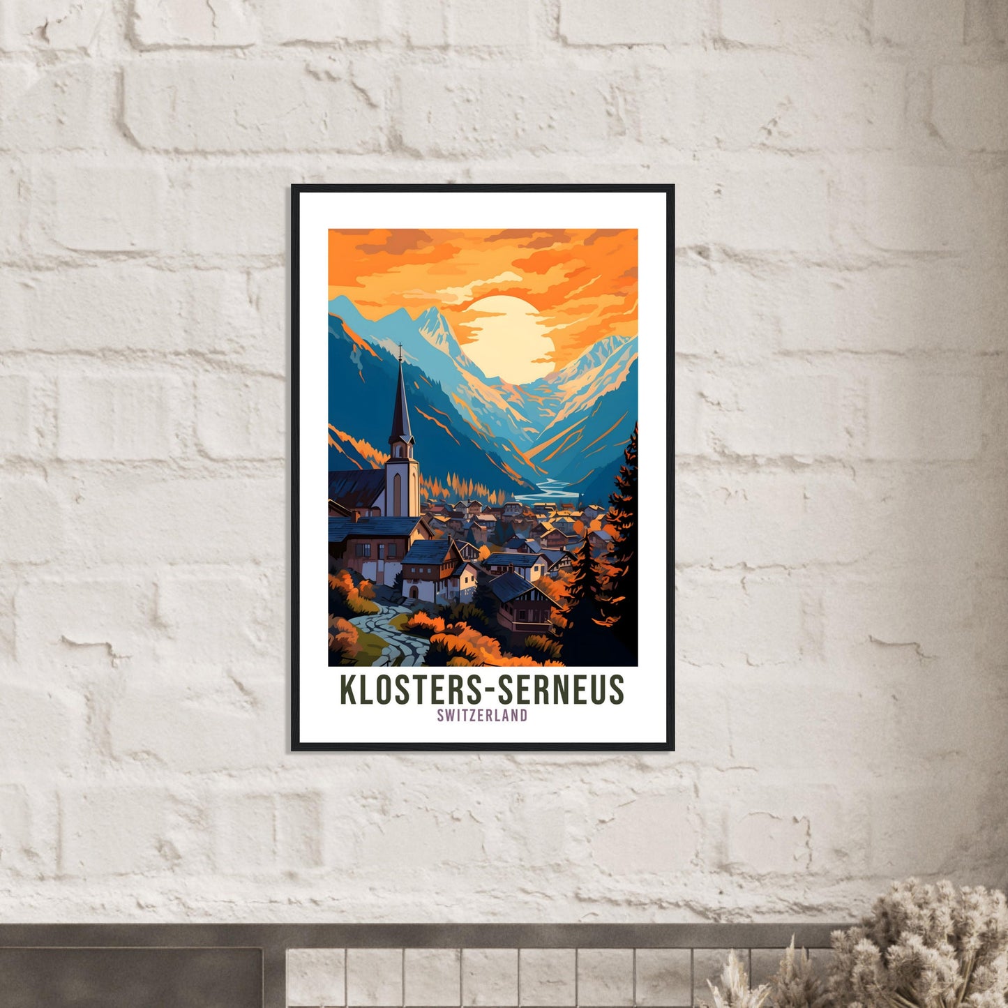 Klosters-Serneus Travel Print Wall Art Switzerland Wall Art Klosters-Serneus Art Print Travel Poster Swiss Landscape Switzerland Travel Art