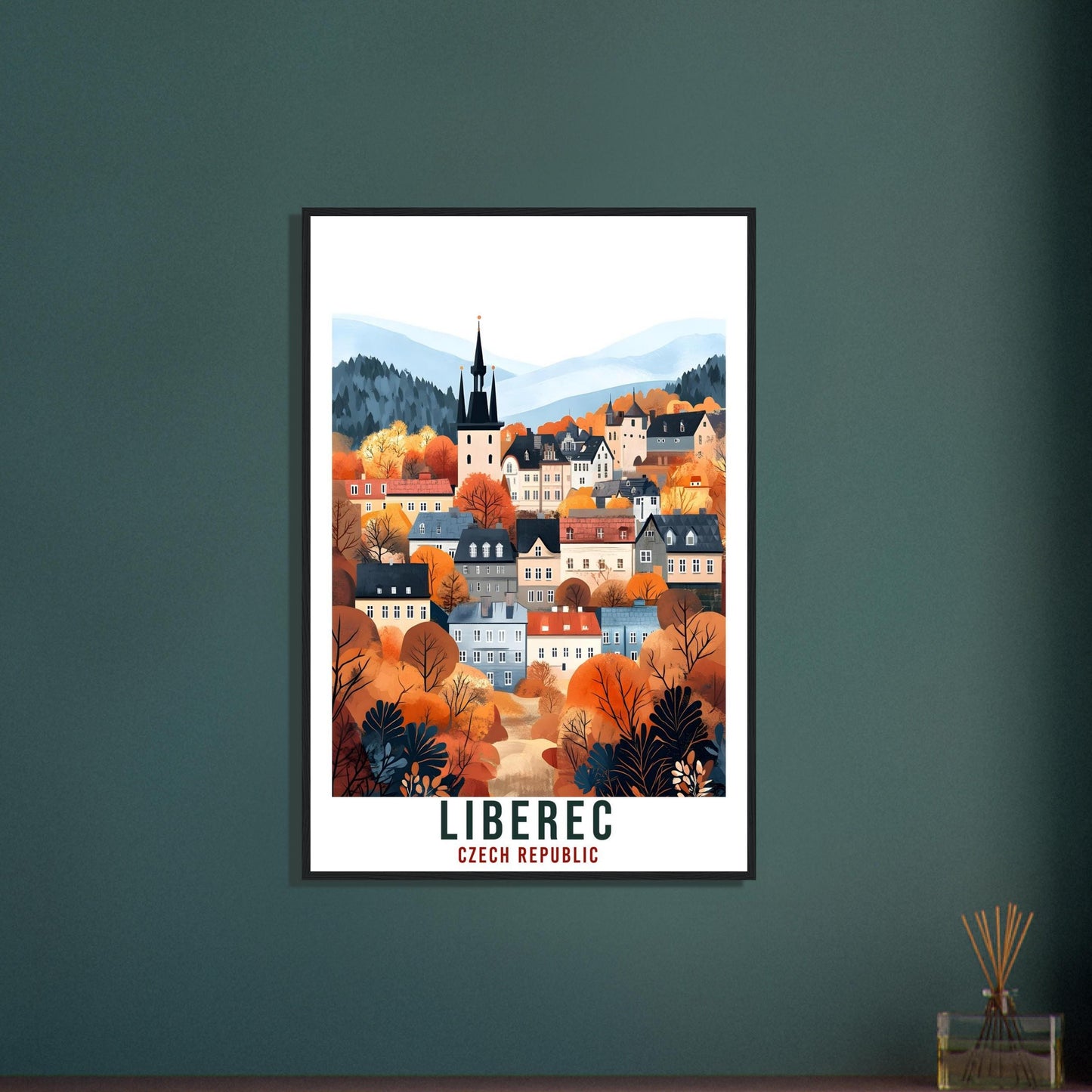 Liberec Travel Print Czechia Home Decor Liberec Wall Art Gift Wall Hanging Art Lover Liberec Czech Republic Artwork Travel Poster Travel Art
