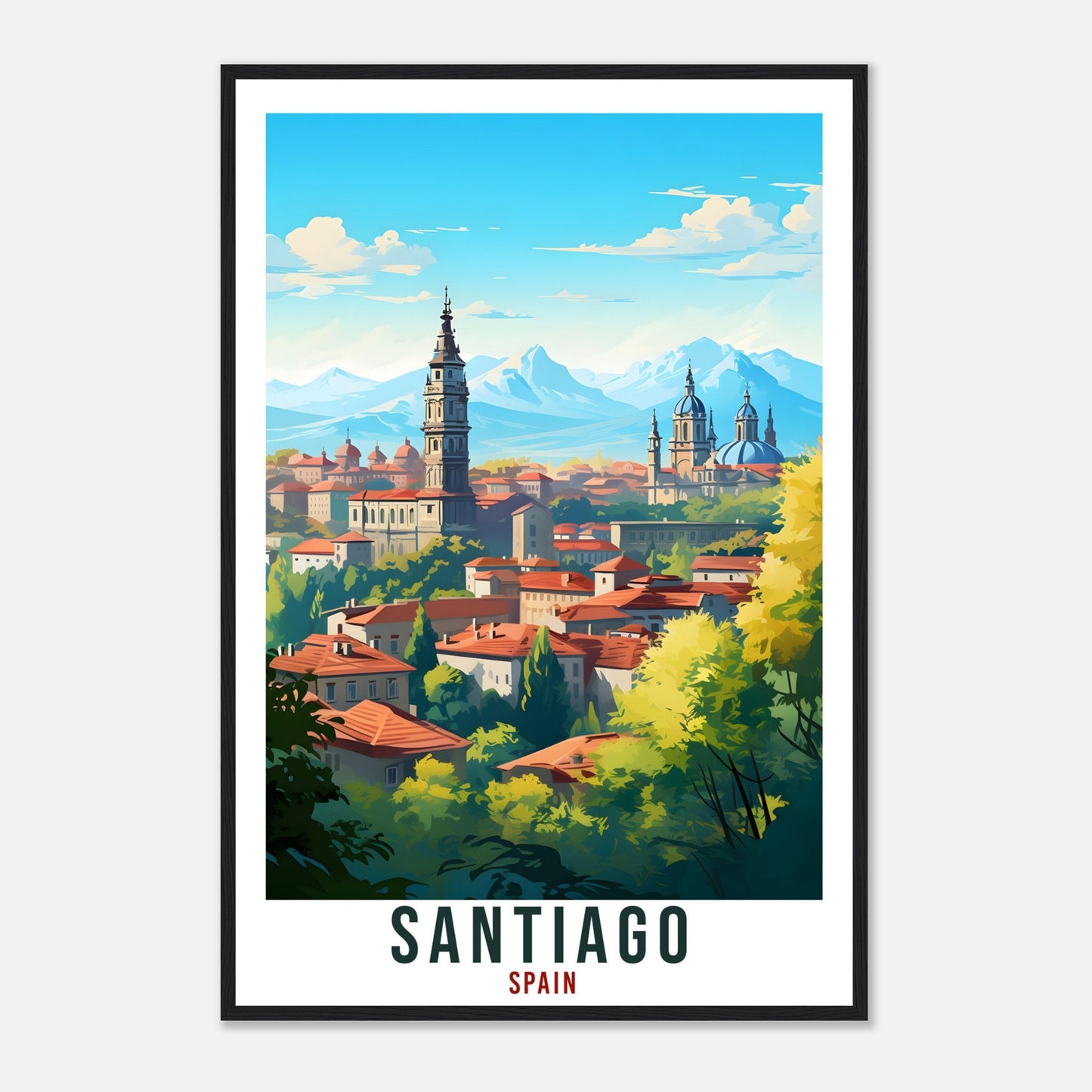 Santiago Travel Print Spain Home Decoration Santiago Spanish City Wall Art Gift Wall Hanging Art Lover Spain Artwork Santiago Travel Poster