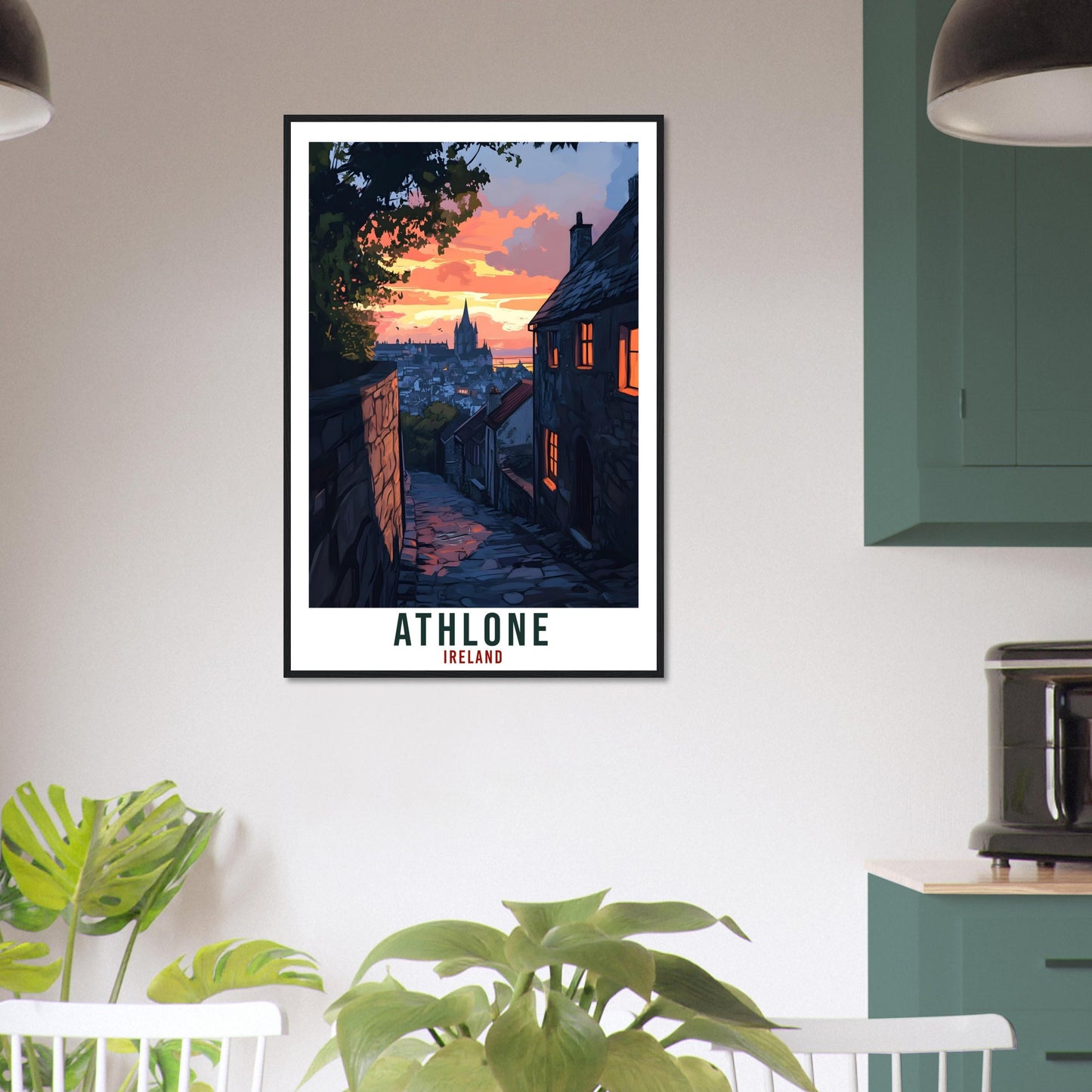 Athlone Travel Print Ireland Home Decor Athlone Wall Art Wall Hanging Art Lover Irish Artwork Travel Poster Athlone Ireland Travel Art Gift