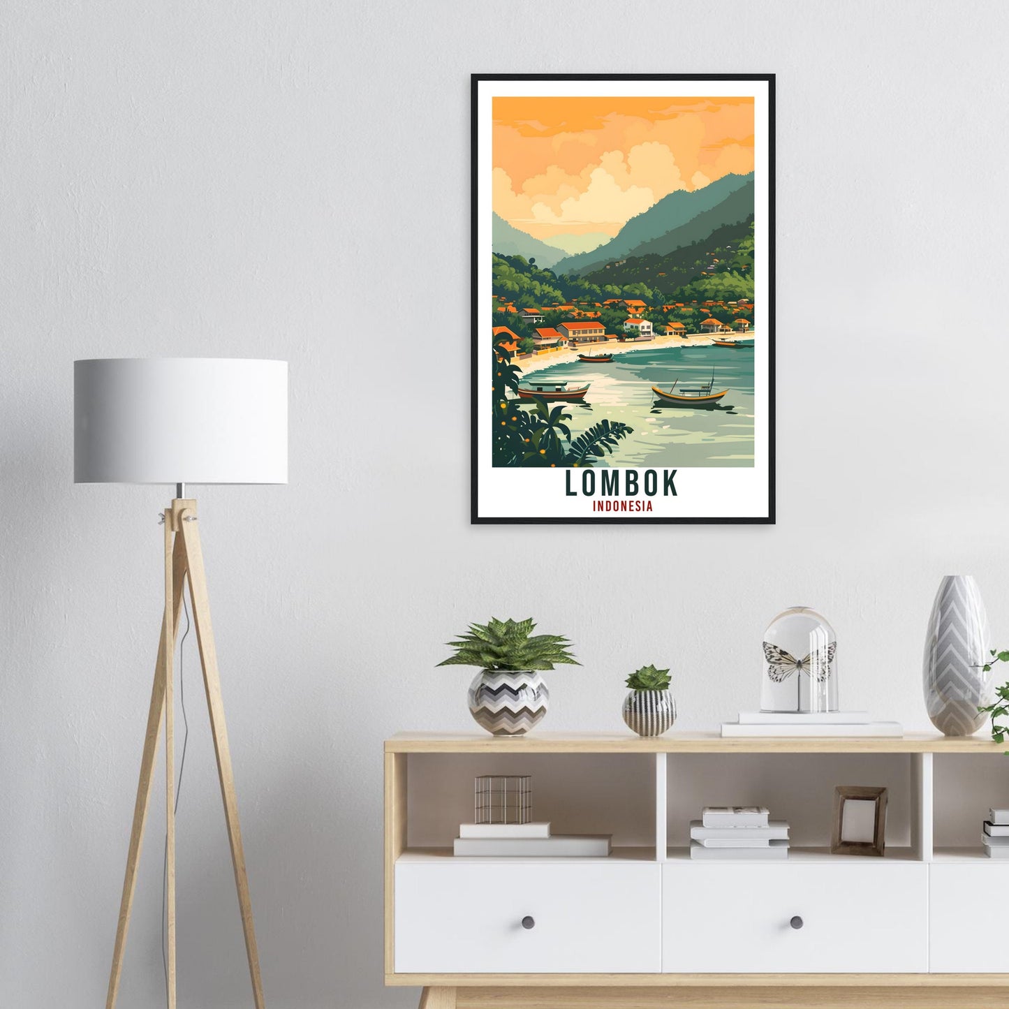 Lombok Travel Print Bali Wall Art Indonesia Wall Hanging Home Décor Lombok Gift Landmark Artwork Travel Art Indonesia Lombok Travel Poster