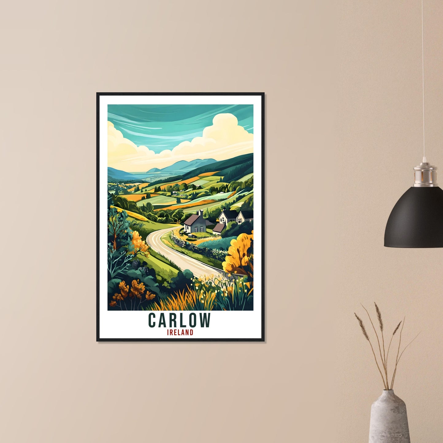 Carlow Travel Print Ireland Home Decor Carlow Wall Art Wall Hanging Art Lover Irish Artwork Travel Poster Carlow Ireland Travel Art Gift