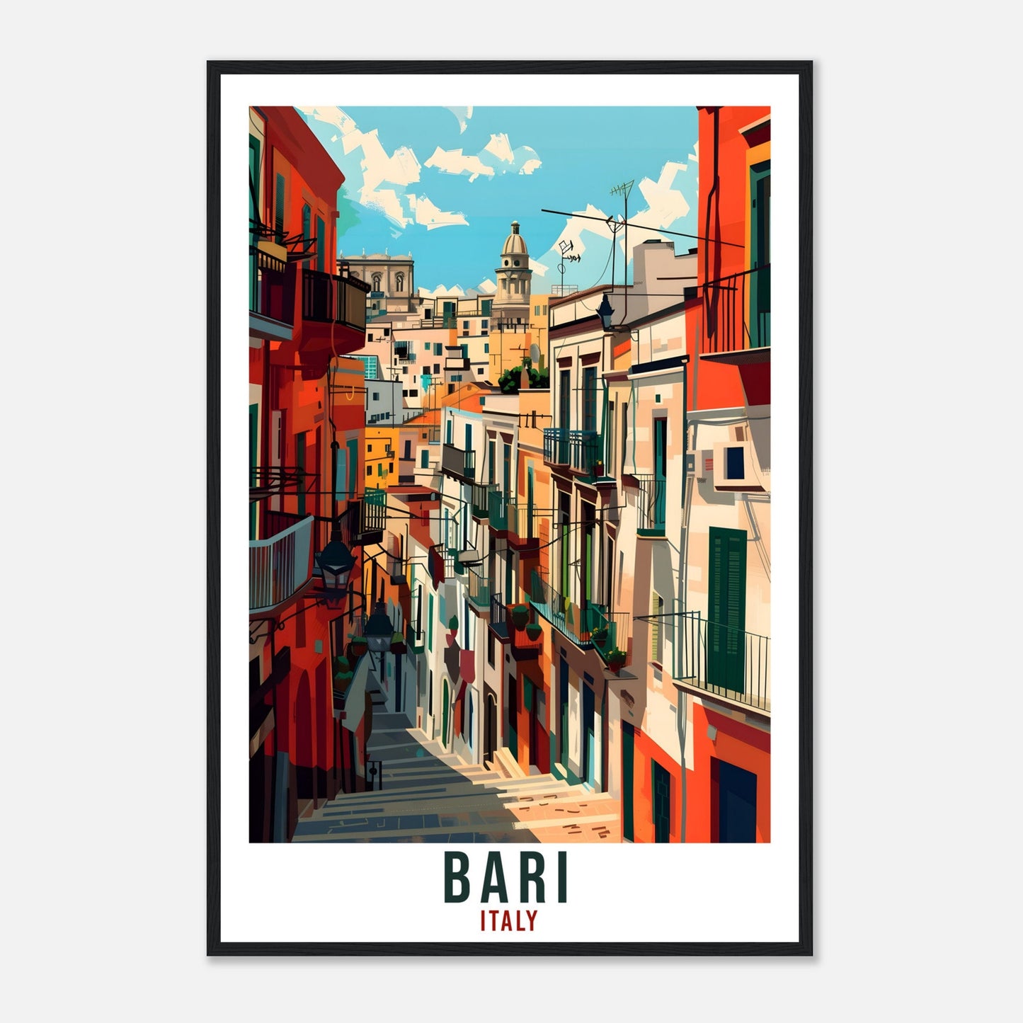Bari Travel Print Italy Bari Wall Art Wall Hanging Home Living Décor Bari Gift Art Lovers Gift Italy Artwork Gift Italian Travel Poster