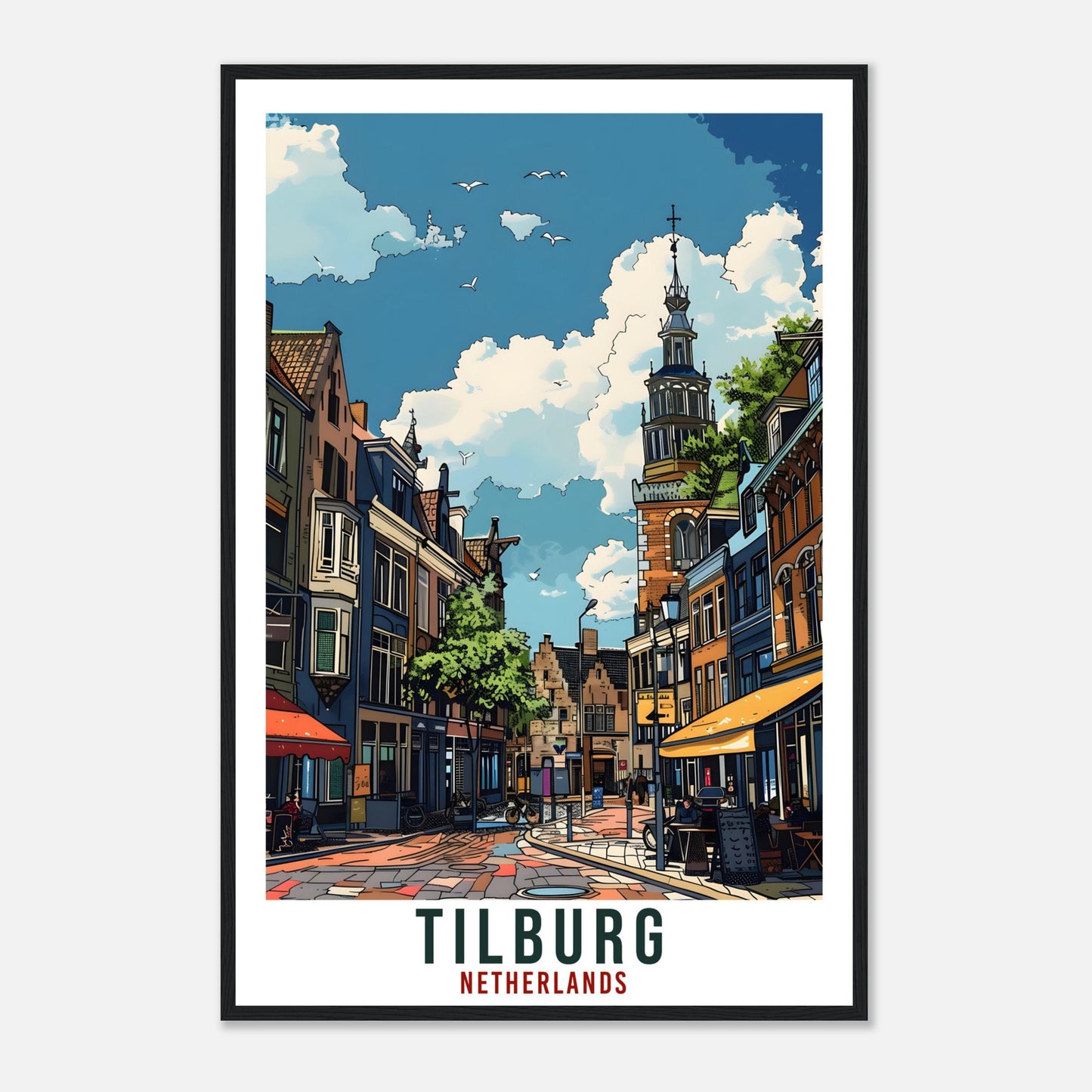 Tilburg Travel Print Holland Wall Art Wall Hanging Home Décor Tilburg Gift Art Lovers Dutch Artwork Gift The Netherlands Travel Poster