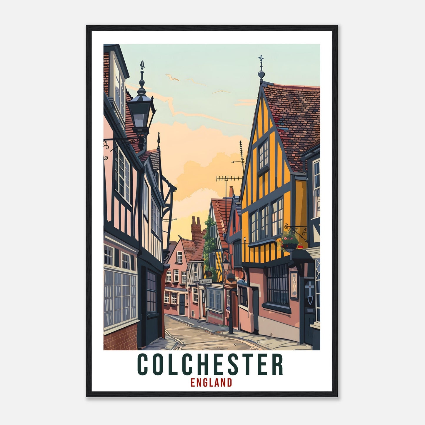 Colchester Travel Print England Home Decoration Wall Art Gift Wall Hanging Art Lover English Artwork Colchester UK Travel Poster Print