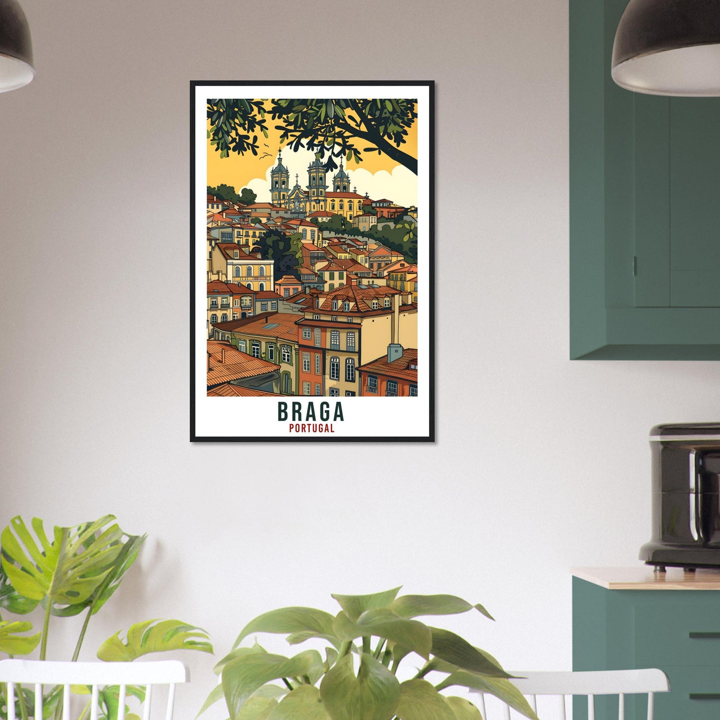 Braga Travel Print Portugal Wall Art Wall Hanging Home Décor Braga Gift Portugal Landmark Artwork Gift Braga Portugal Holiday Travel Poster