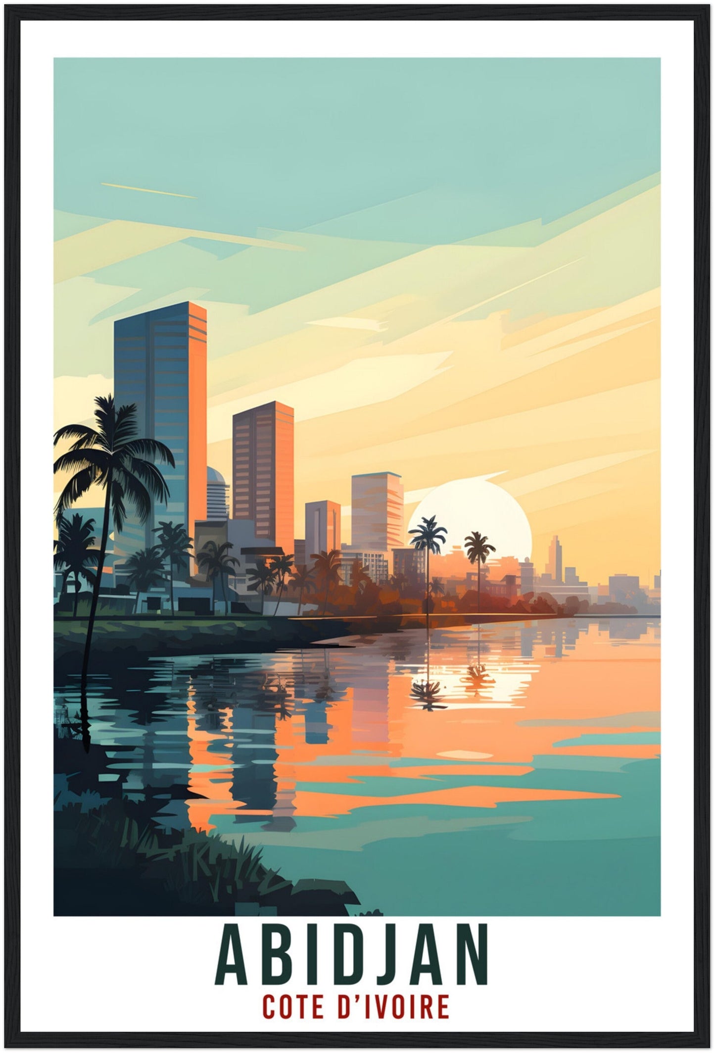 Abidjan Cote D'Ivoire Travel Print Wall Art Wall Hanging Home Décor Abidjan Gift Art Lovers Cote D'Ivoire Artwork Gift Print African Poster