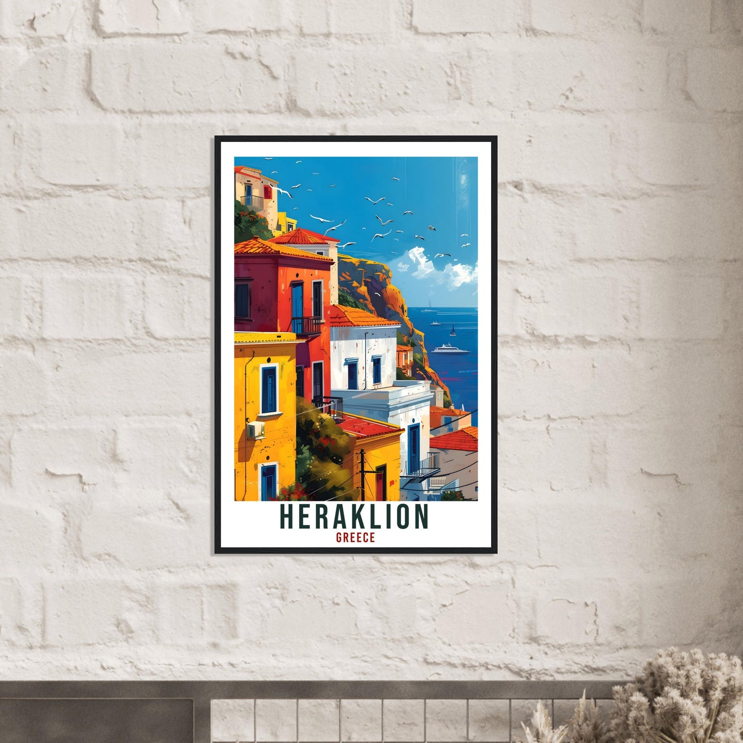 Heraklion Crete Travel Print Greece Home Decoration Greek City Wall Art Gift Wall Hanging Art Lover Greece Artwork Heraklion Travel Poster