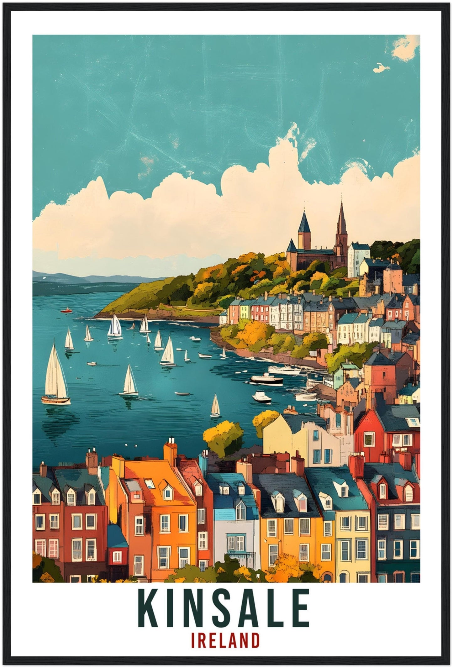 Kinsale Travel Print Ireland Home Decor Co Cork Wall Art Gift Wall Hanging Art Lover Kinsale Irish Artwork Travel Poster Ireland Travel Art