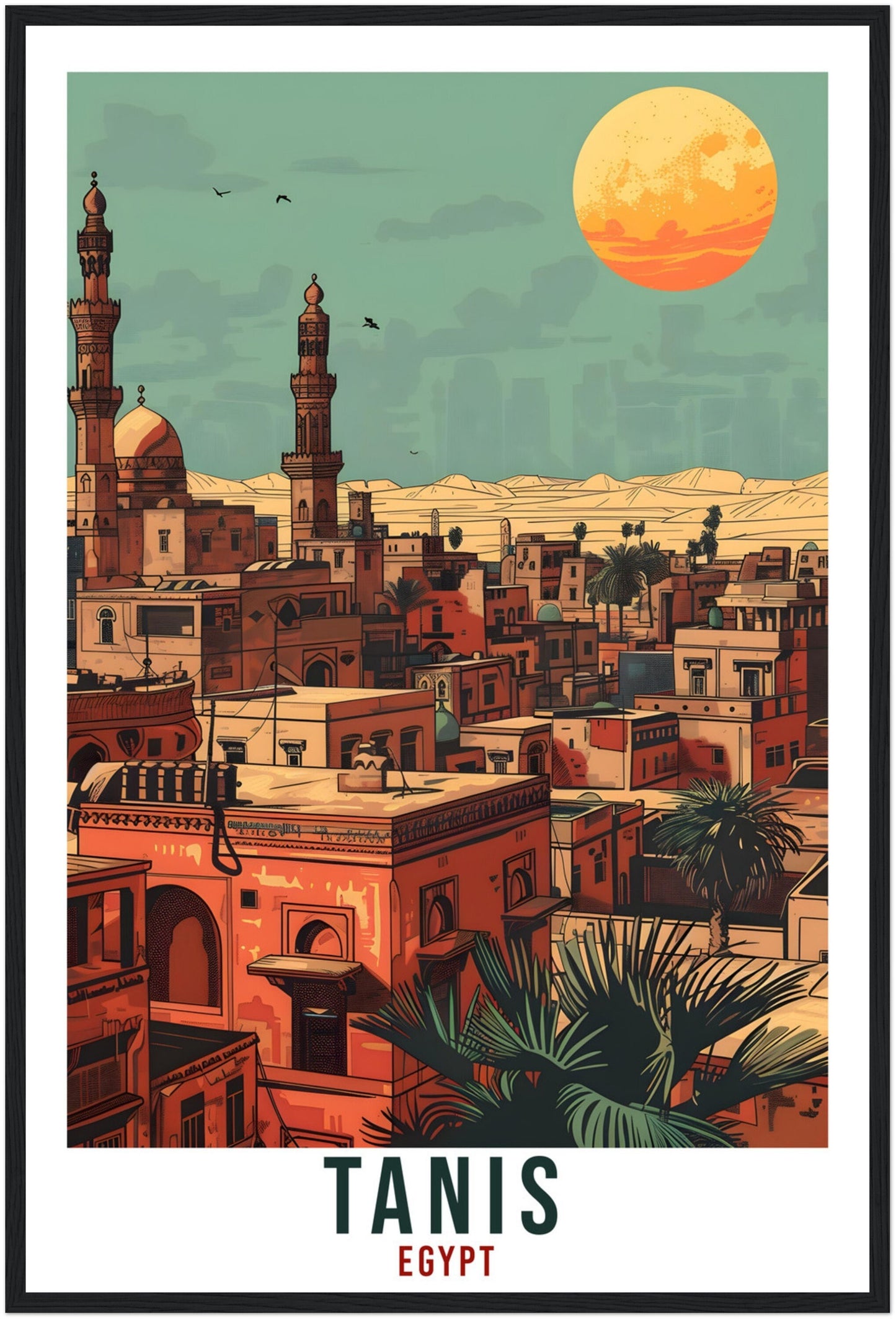 Tanis Egypt Travel Poster Tanis Wall Art Wall Hanging Home Décor Tanis Gift Art Lovers Egypt Artwork Gift Print African Landmark Print