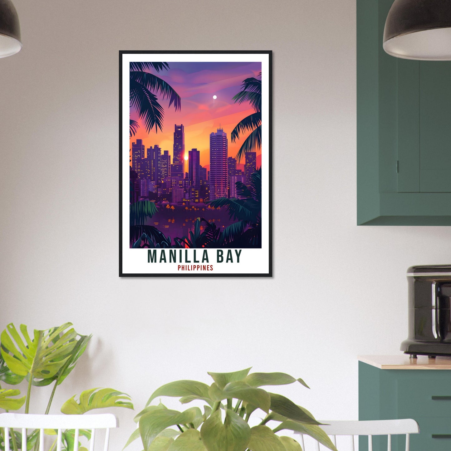 Manilla Bay Philippines Travel Print City Wall Art Wall Hanging Home Décor Manilla Bay Gift Landmark Travel Art Philippines Travel Poster