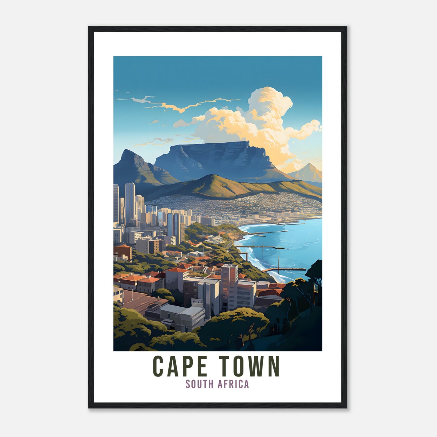 Cape Town Travel Print South Africa Home Decor Cape Town Wall Hanging Cape Town Artwork Gift Cape Town Travel Poster South Africa Artwork