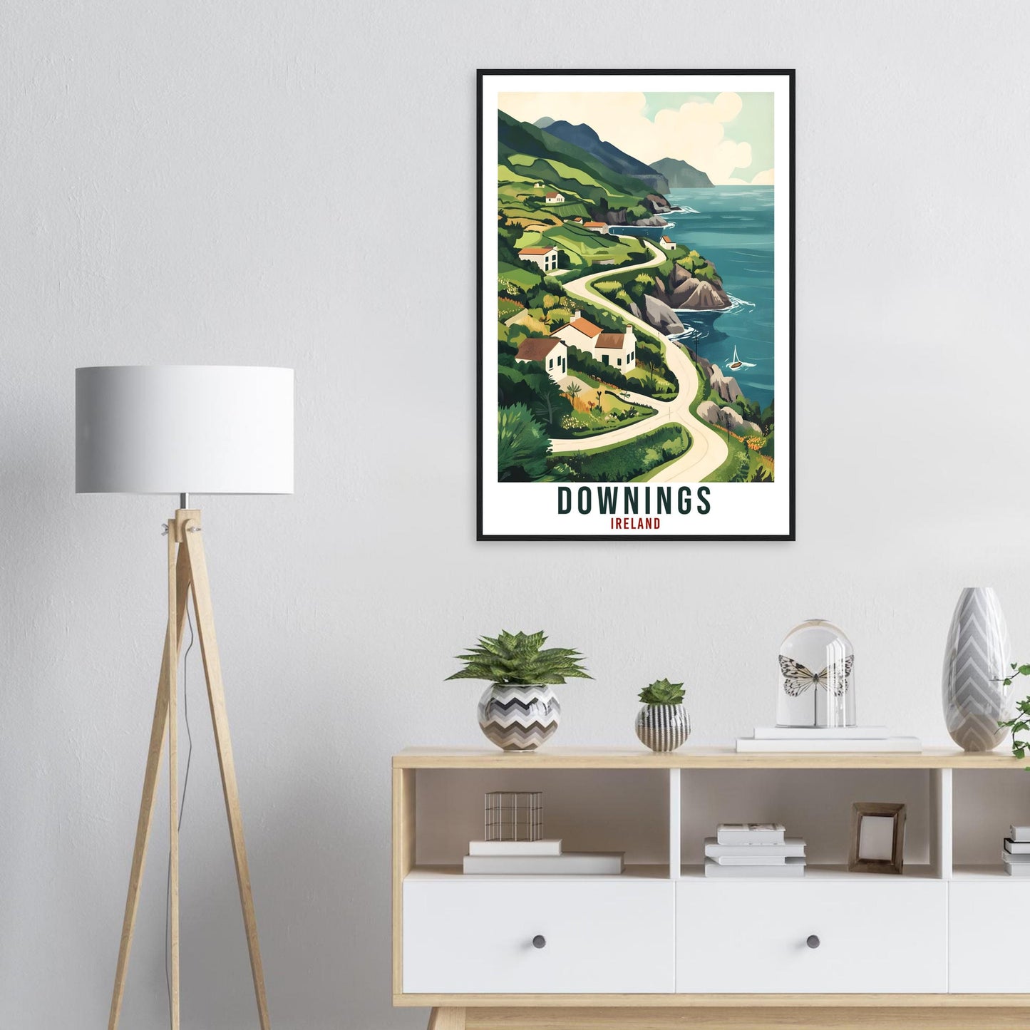 Downings Travel Print Ireland Home Decor Downings Wall Art Wall Hanging Art Lover Irish Artwork Travel Poster Downings Ireland Travel Art