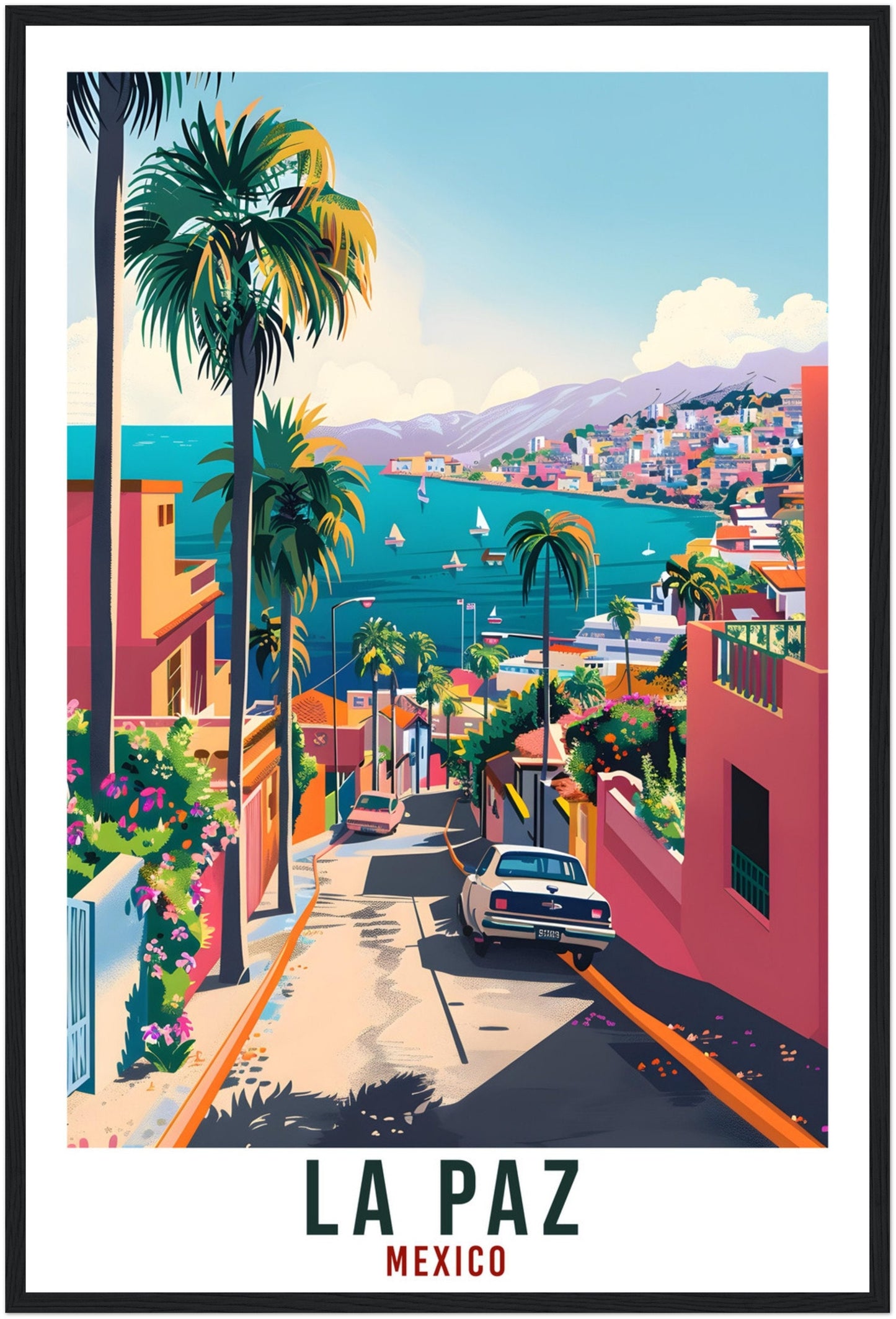 La Paz Mexico Travel Print Mexico Wall Art Wall Hanging Home Décor La Paz Mexico Gift Landmark Artwork Gift South America Travel Poster