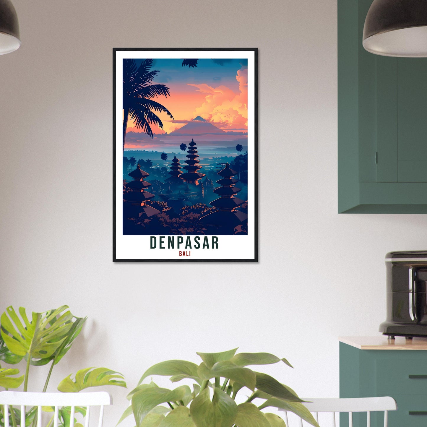 Denpasar Bali Travel Print Bali Wall Art Wall Hanging Home Décor Denpasar Gift Landmark Artwork Travel Art Lovers Indonesia Travel Poster