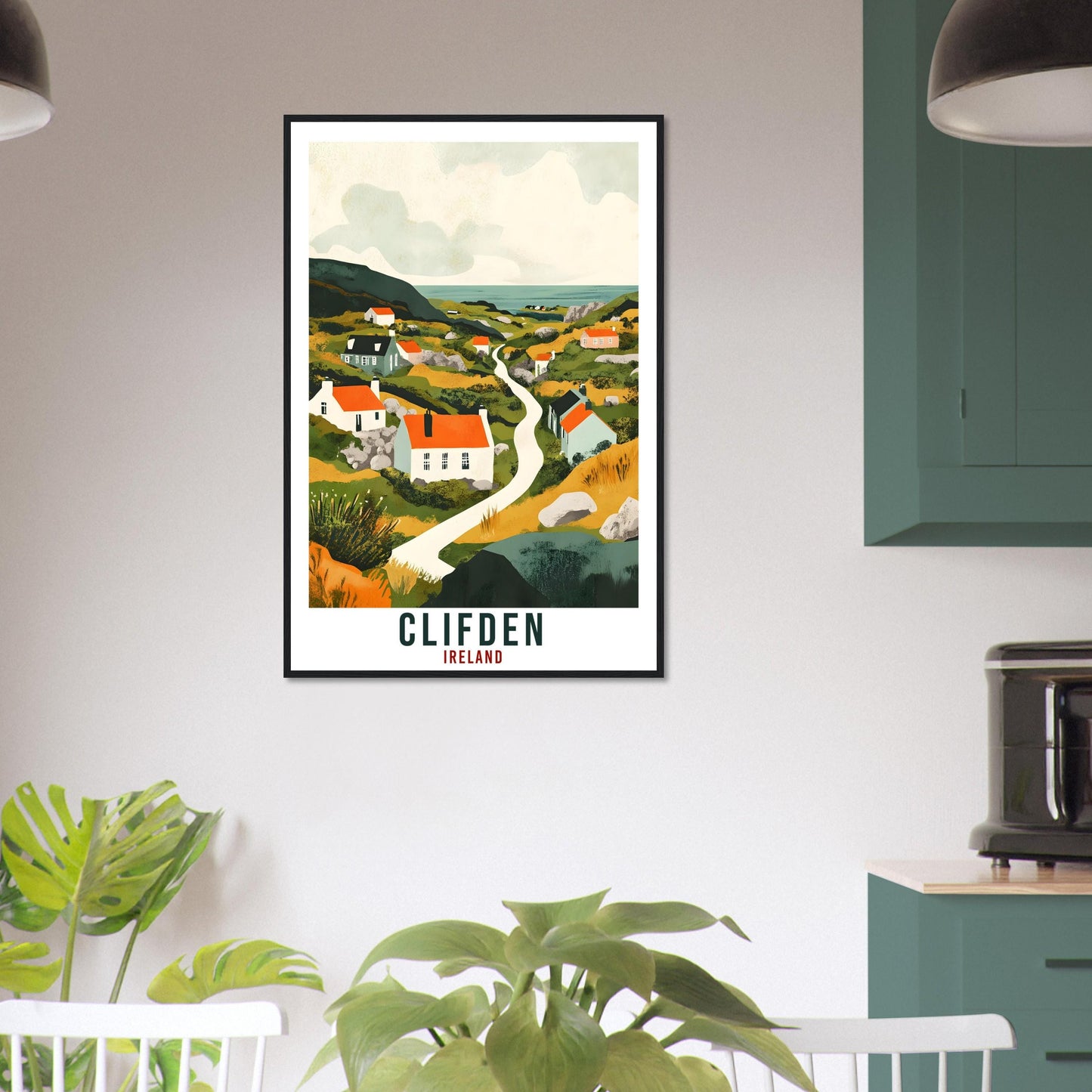 Clifden Travel Print Ireland Home Decor Clifden Wall Art Wall Hanging Art Lover Irish Artwork Travel Poster Clifden Galway Travel Art Gift