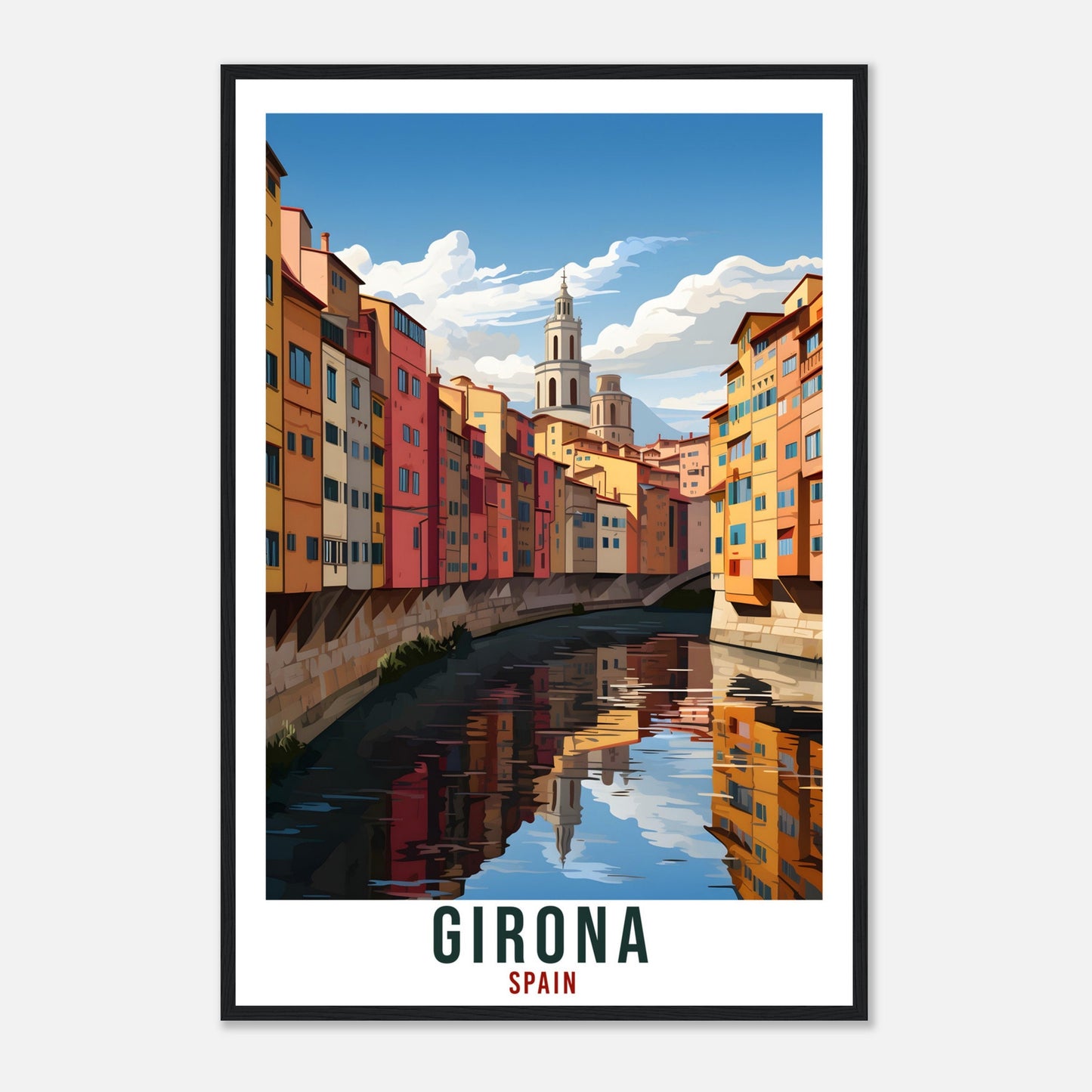 Girona Travel Print Spain Home Decoration Girona Spanish City Wall Art Gift Wall Hanging Art Lover Spain Artwork Girona Travel Poster Gift
