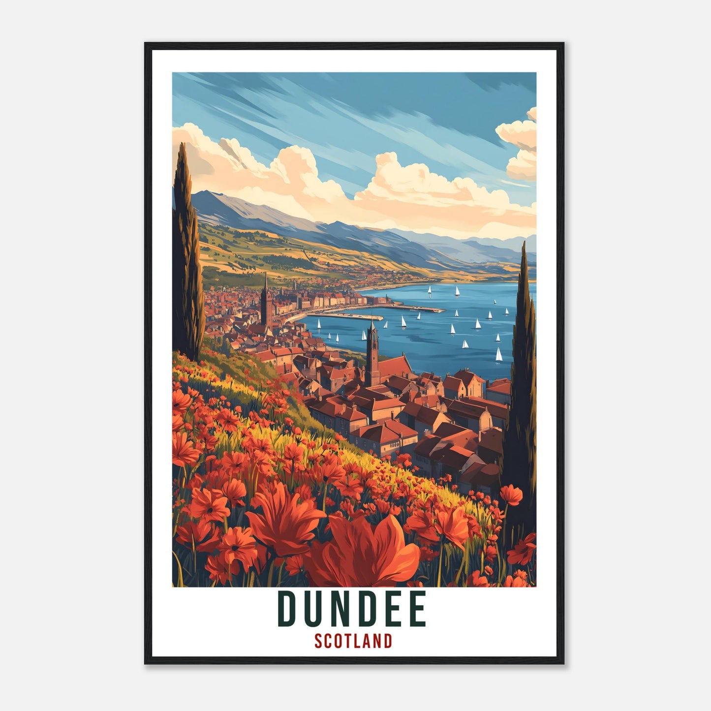 Dundee Travel Print Scotland Home Decor Dundee Wall Art Wall Hanging Art Lover Scotland Artwork Travel Poster Dundee Travel Art Gift