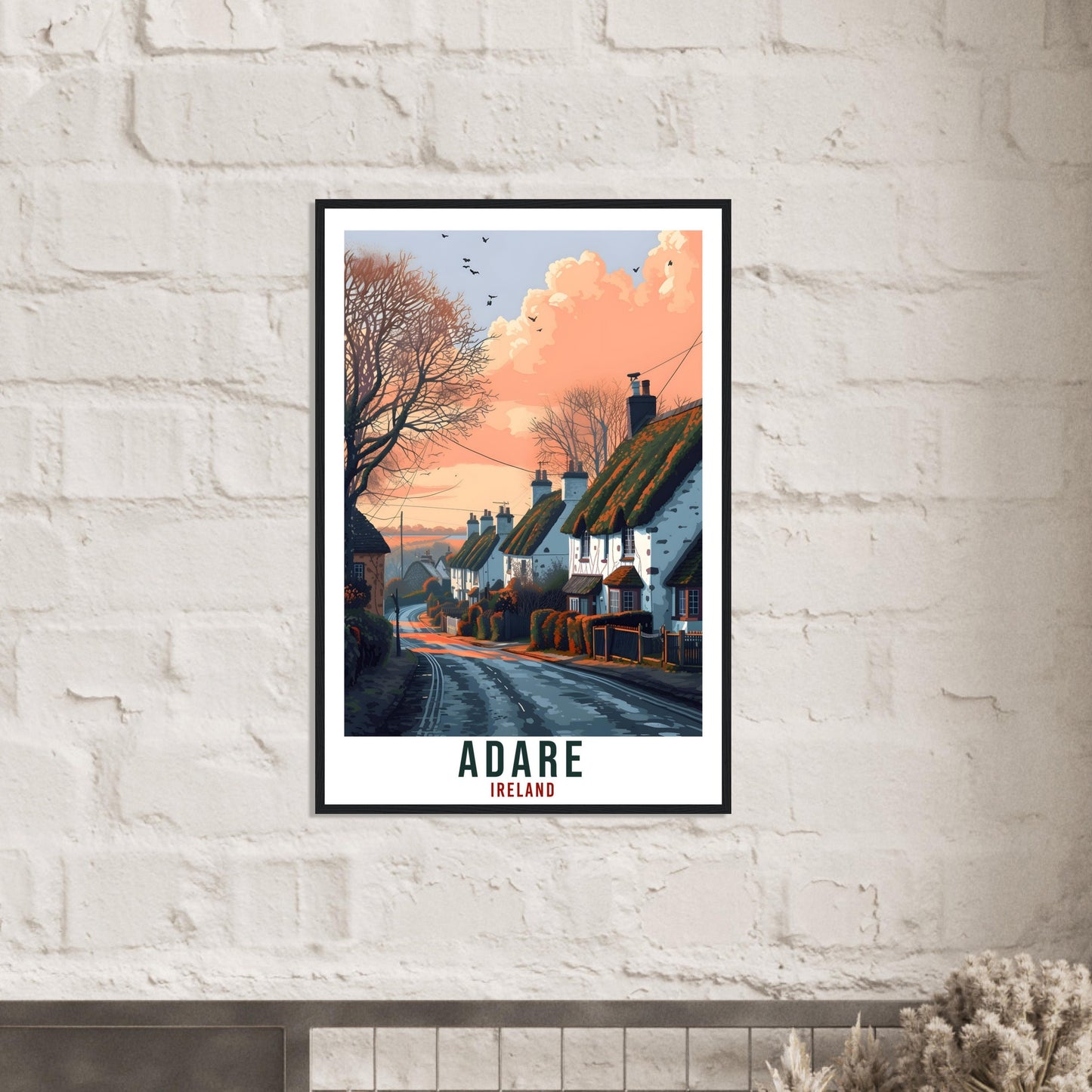 Adare Travel Print Ireland Home Decoration Adare Irish Town Wall Art Gift Wall Hanging Art Lover Irish Artwork Ireland Adare Travel Poster