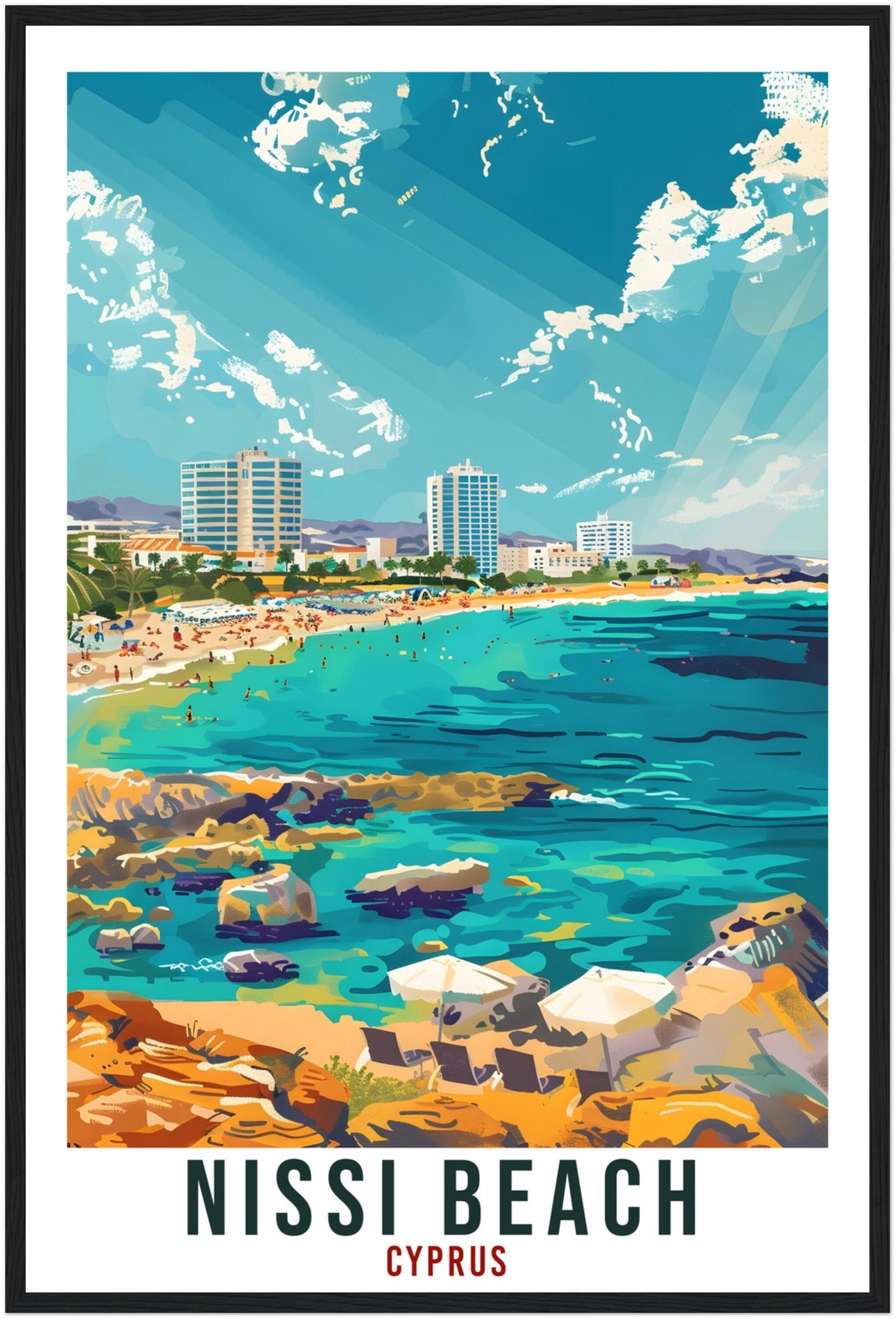 Nissi Beach Cyprus Travel Print Cyprus Wall Art Wall Hanging Home Décor Nissi Beach Gift Cyprus Ayia Napa Artwork Gift Cyprus Travel Poster