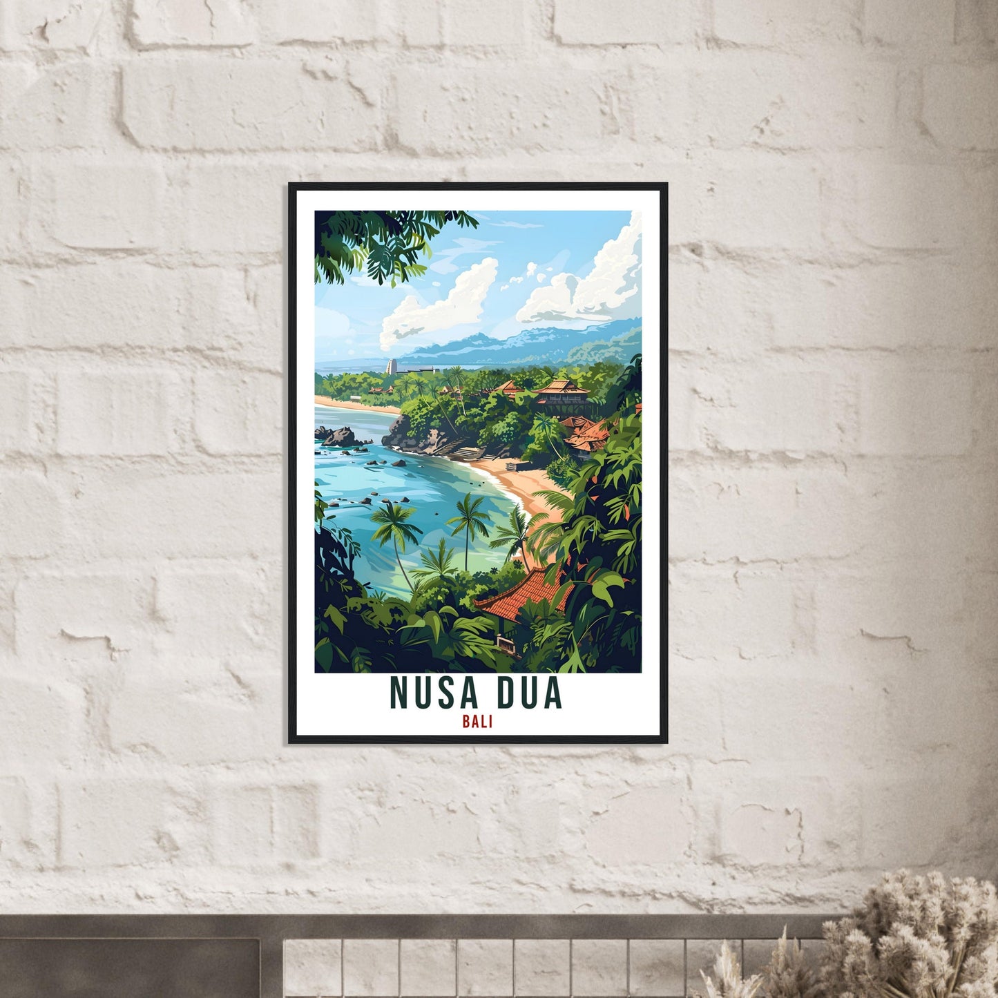 Nusa Dua Bali Travel Print Bali Wall Art Wall Hanging Home Décor Nusa Dua Gift Landmark Artwork Travel Art Lovers Indonesia Travel Poster