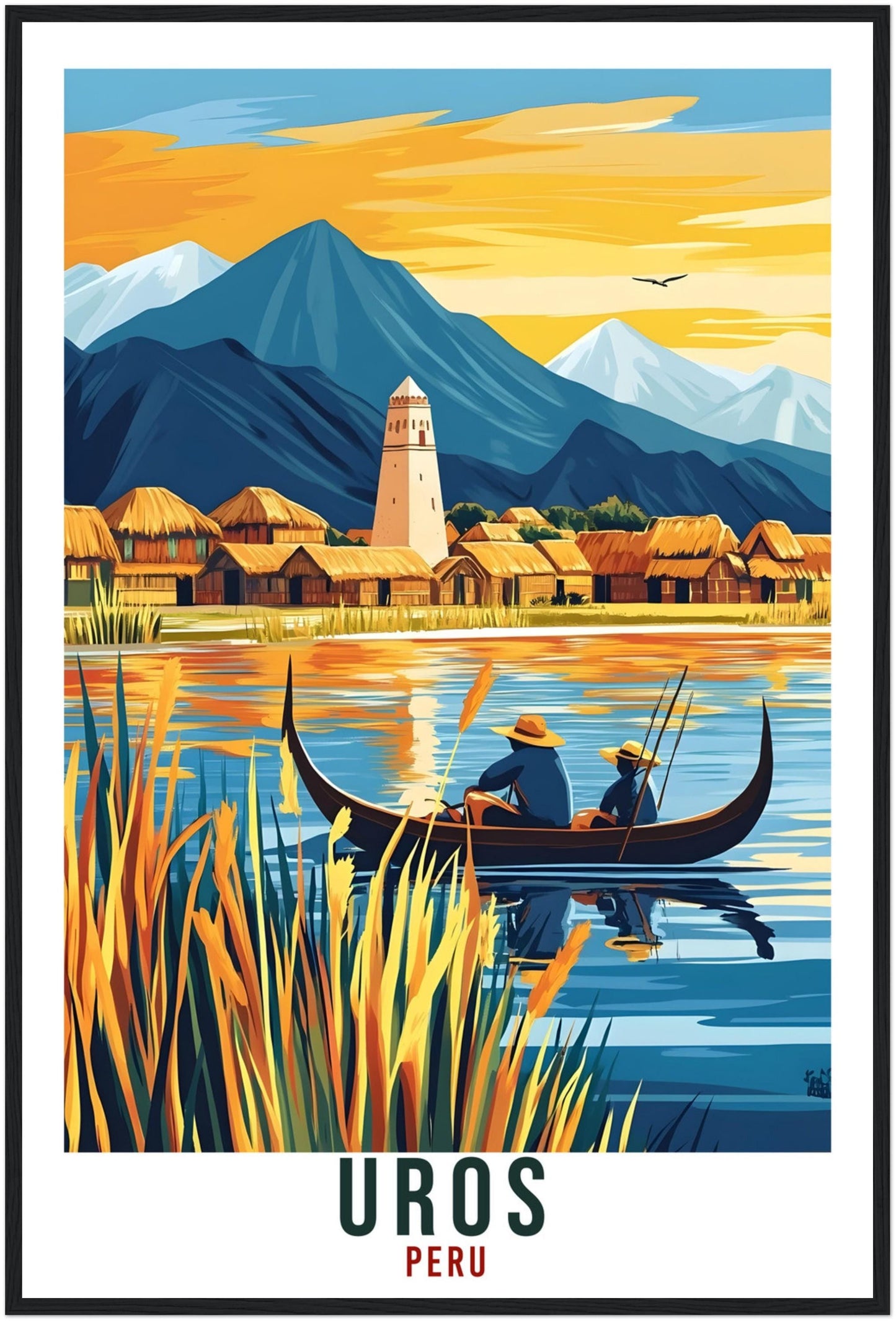 Uros Travel Print Peru Home Decor Uros Wall Art Gift Wall Hanging Art Lover Uros Peruvian Artwork Travel Poster Peru Uros Island Travel Art