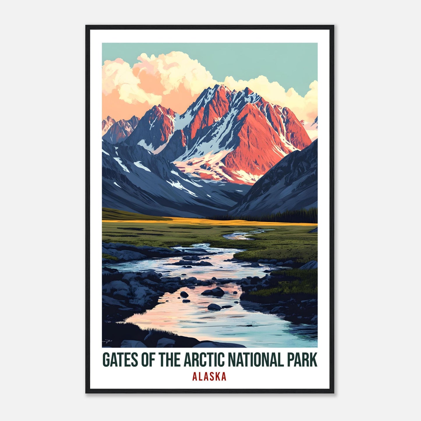 Gates Of The Arctic National Park Alaska USA Travel Print Wall Art Wall Hanging Home Décor Alaska Gift Travel Art USA Artwork Travel Poster