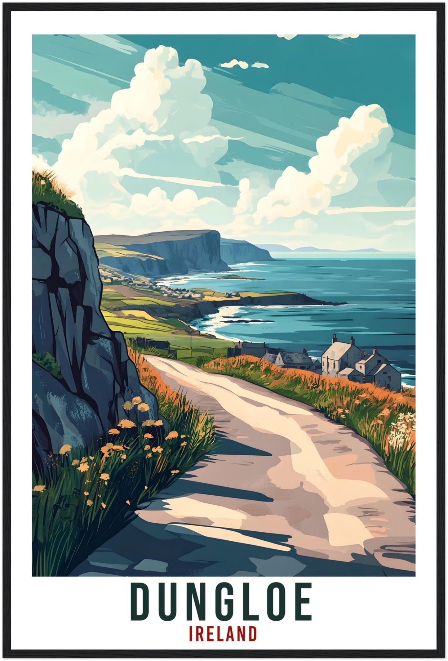 Dungloe Travel Print Ireland Home Decor Dungloe Wall Art Gift Wall Hanging Art Lover Dungloe Irish Artwork Travel Poster Ireland Travel Art