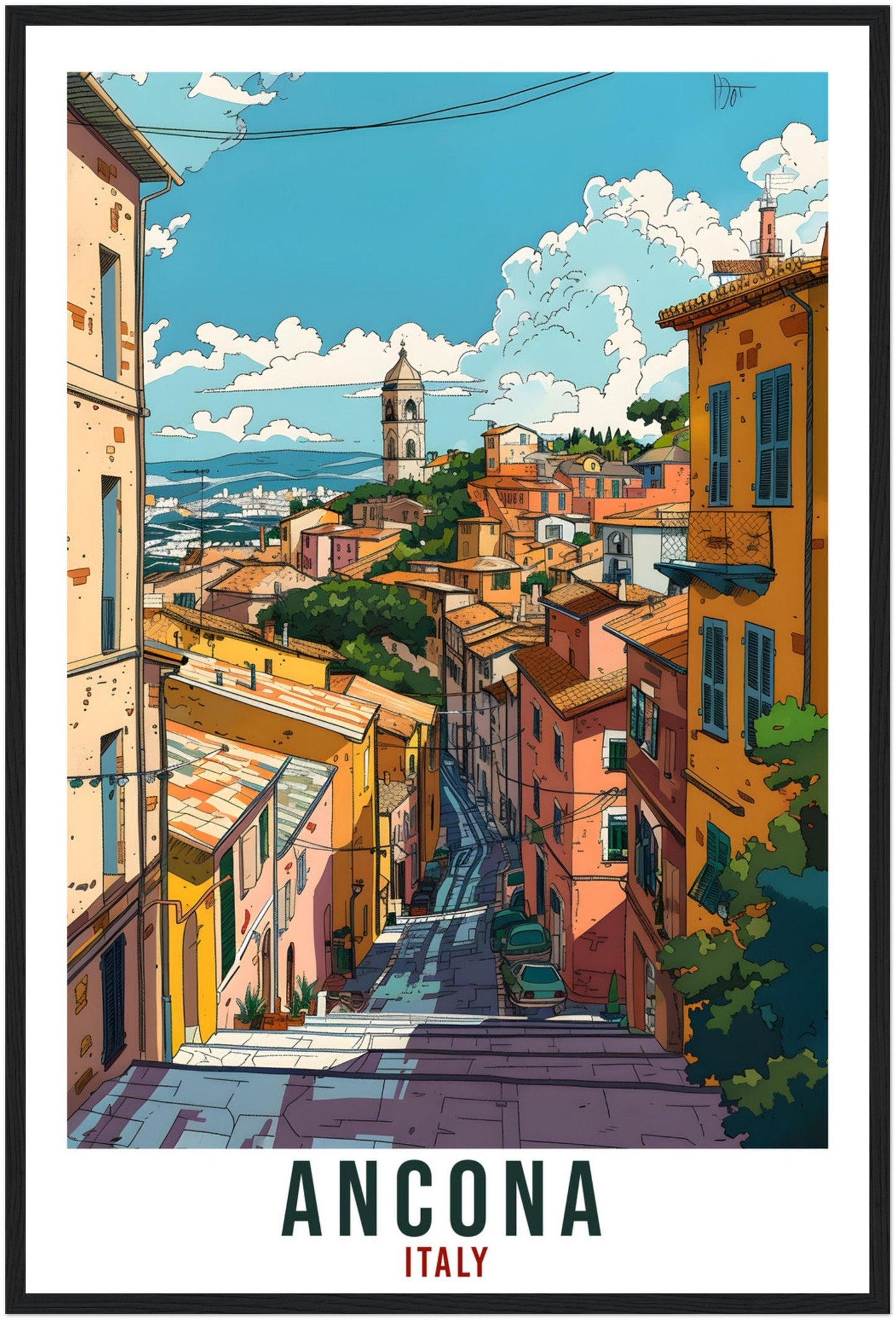 Ancona Travel Print Italy Wall Art Wall Hanging Home Living Décor Ancona Gift Art Lovers Gift Italy Artwork Gift Italian Travel Poster