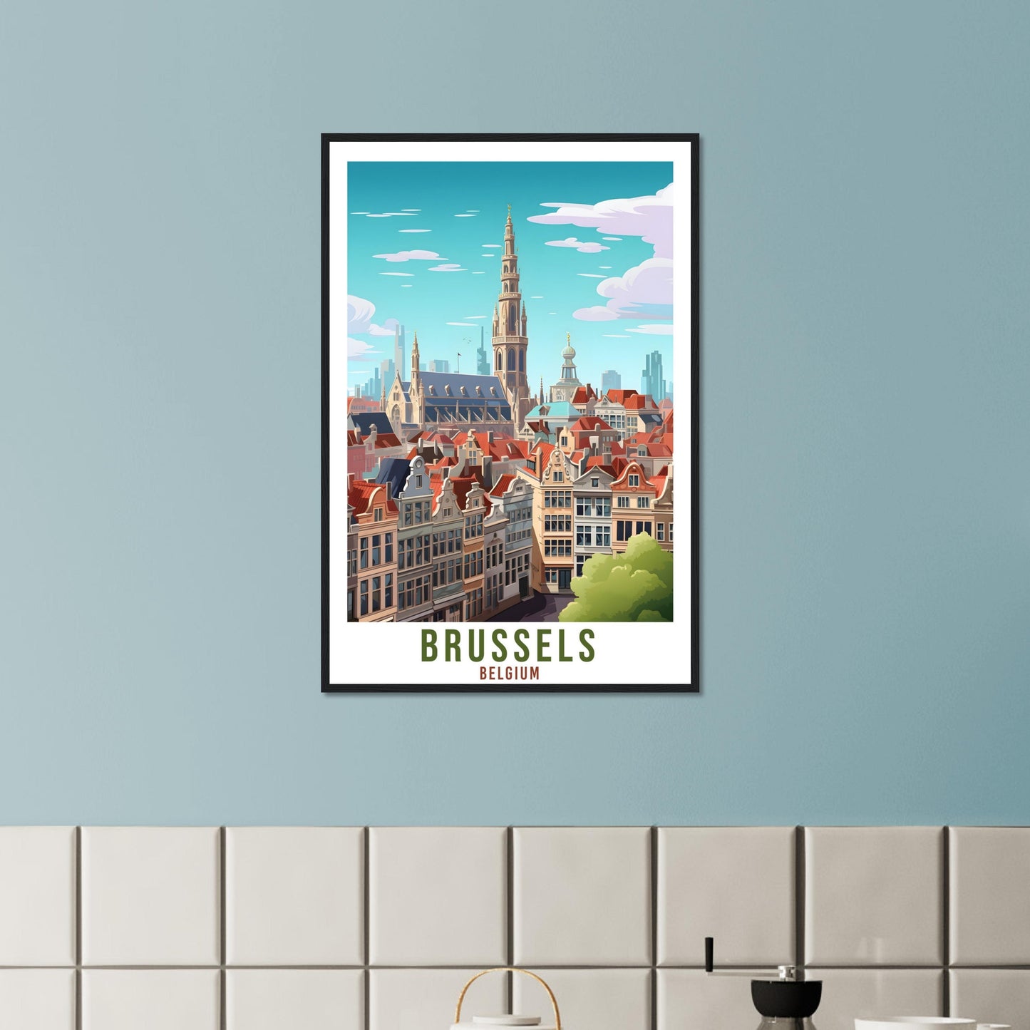 Brussels Travel Poster Wall Art Brussels Belgium Home Décor Artwork Wall Hanging Brussels Art Gifts Brussels Travel Print Belgian Art Lovers