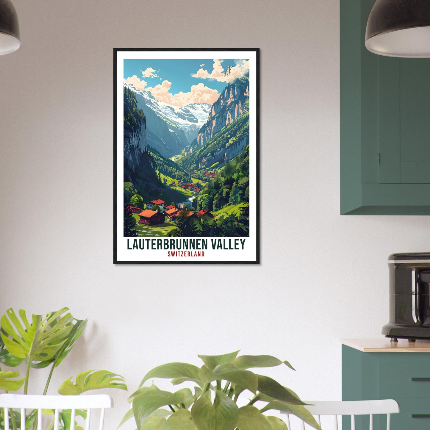 Lauterbrunnen Valley Travel Print Swiss Wall Art Hanging Décor Lauterbrunnen Gift Art Lovers Switzerland Artwork Gift Swiss Travel Poster