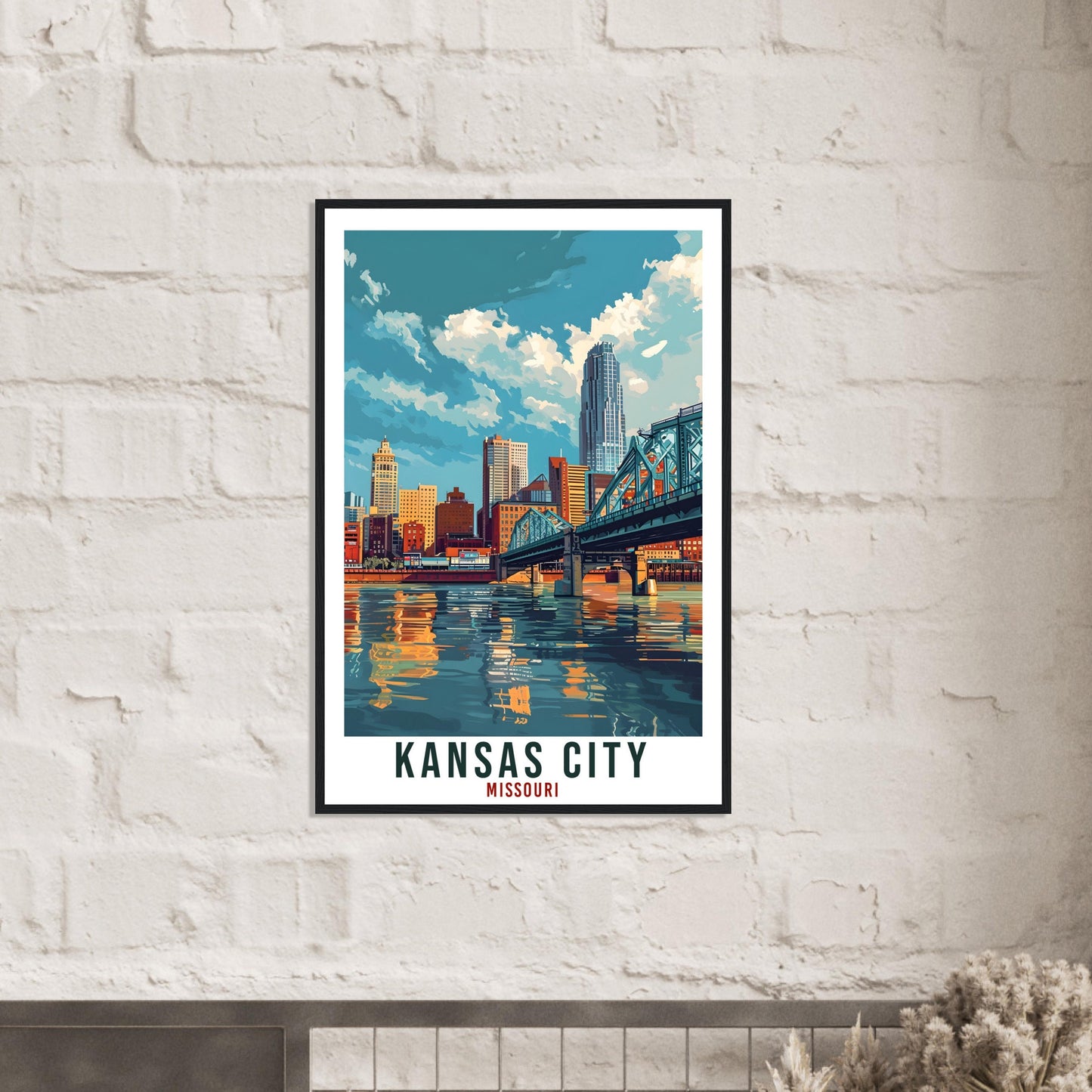 Kansas City Travel Print Missouri Home Decoration USA City Wall Art Gift Wall Hanging Art Lover Missouri Artwork Kansas City Travel Poster