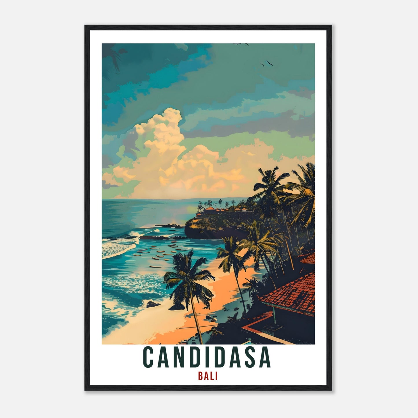 Candidasa Bali Travel Print Bali Wall Art Wall Hanging Home Décor Candidasa Gift Landmark Artwork Travel Art Lovers Indonesia Travel Poster