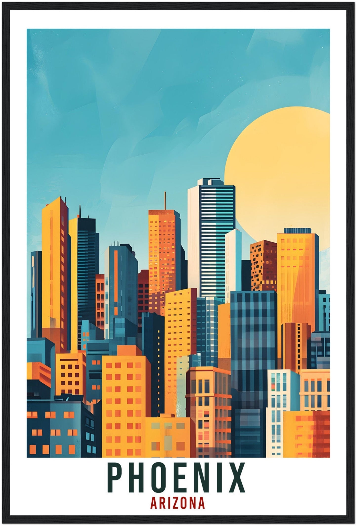 Phoenix Travel Poster Arizona Home Decoration USA City Wall Art Gift Wall Hanging Art Lover Arizona Artwork Phoenix Skyline Art Travel Print