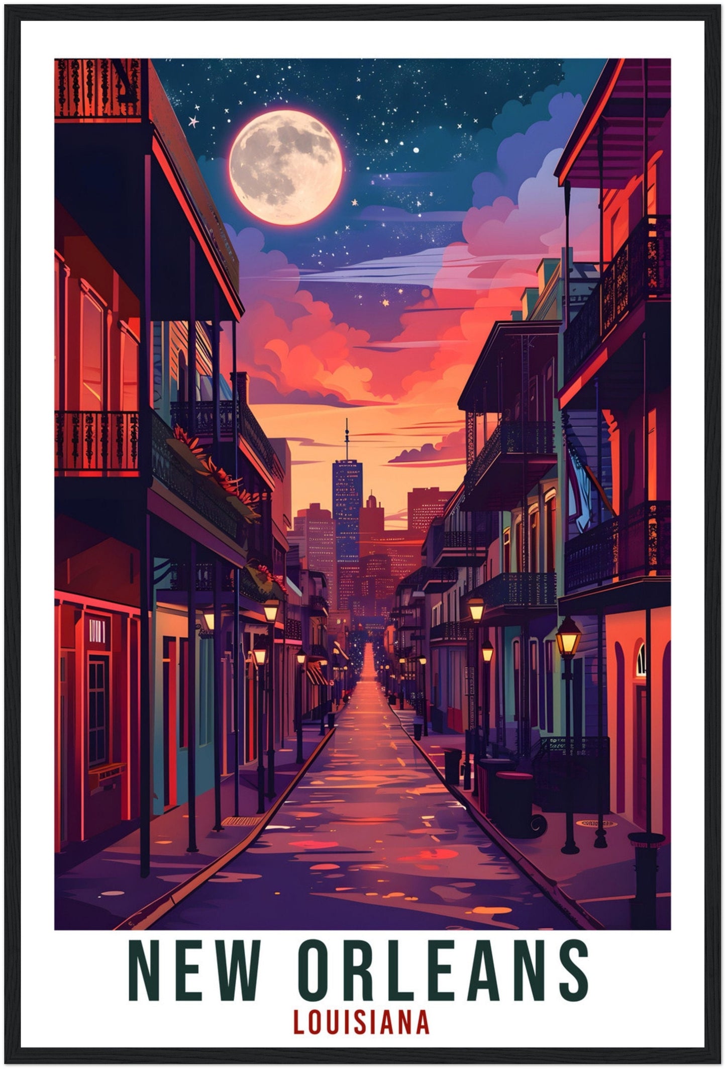 New Orleans Travel Poster Louisiana Home Decoration USA City Wall Art Gift Wall Hanging Art Lover Louisiana Artwork New Orleans Travel Print