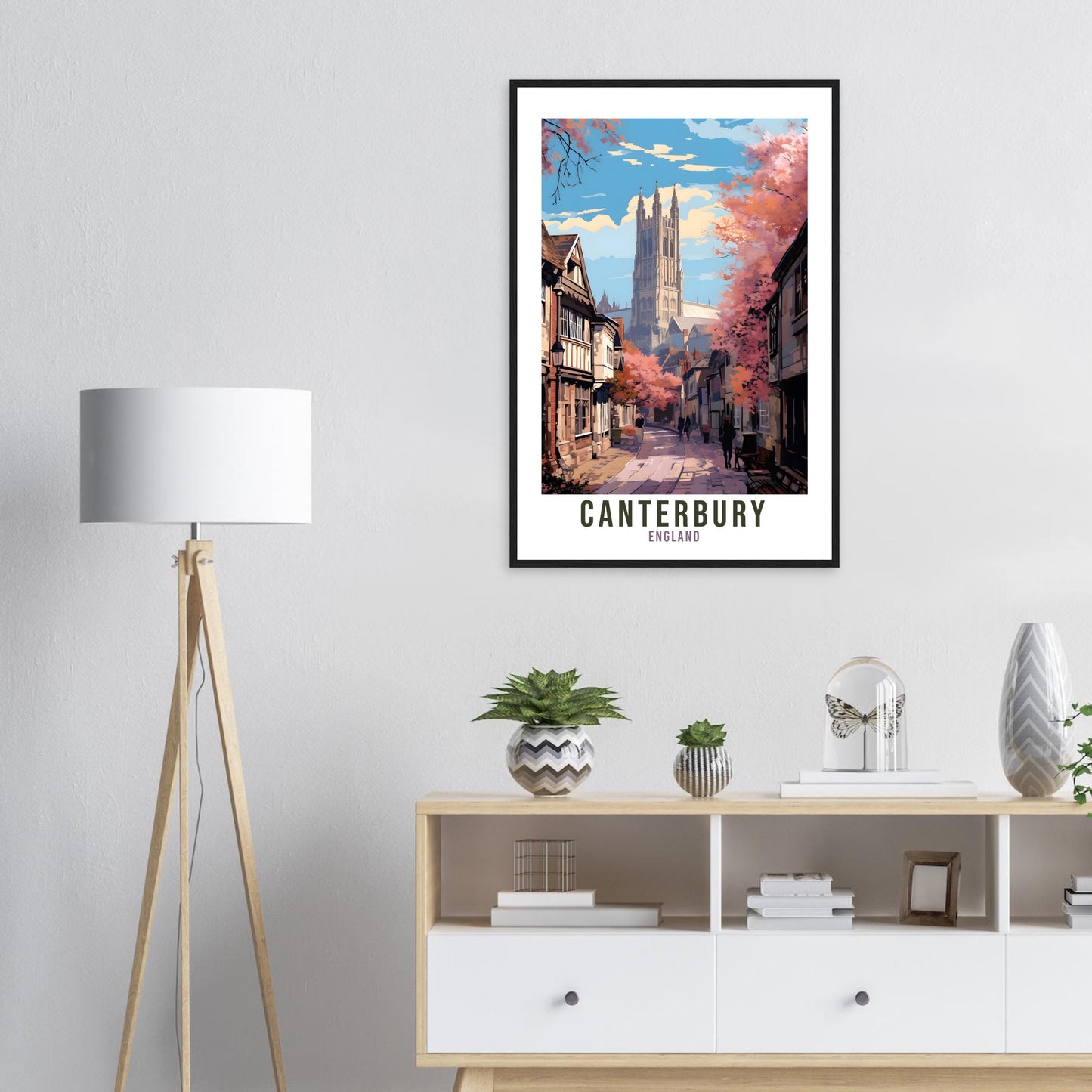 Canterbury Travel Print Home Decor Canterbury England Wall Hanging Canterbury Artwork Gift Canterbury Travel Poster Artwork UK Wall Art