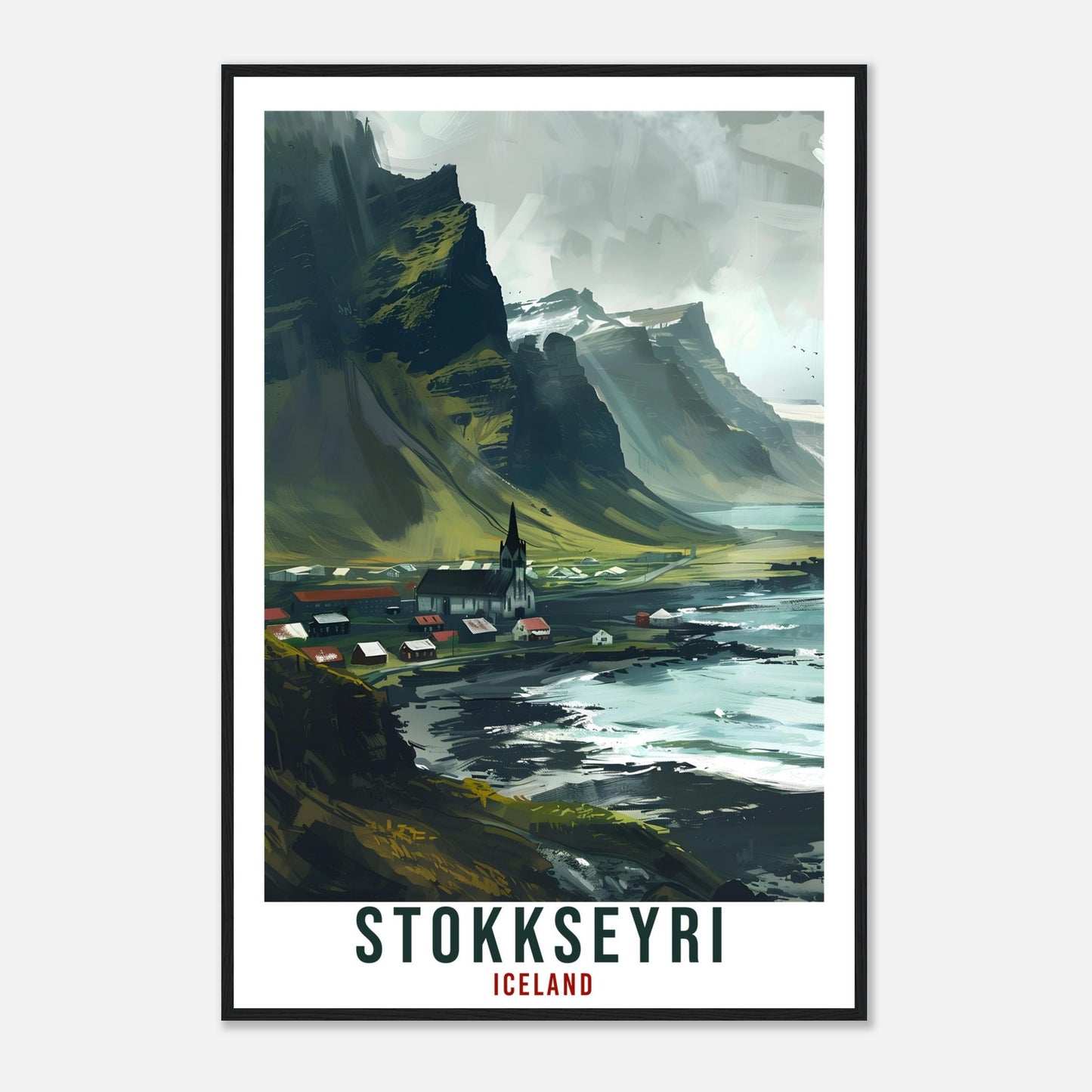 Stokkseyri Iceland Travel Print Wall Art Wall Hanging Home Décor Stokkseyri Gift Travel Art Iceland Artwork City Landscape Travel Poster