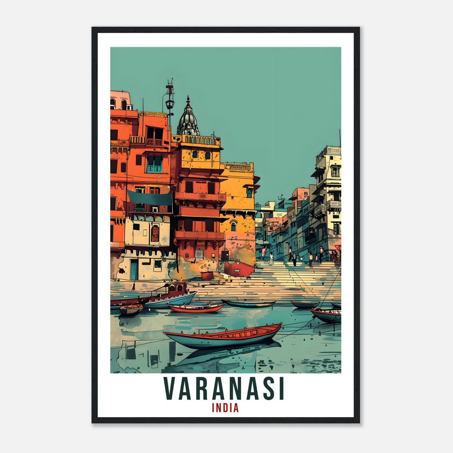 Varanasi Travel Print India Home Decoration Wall Art Gift Wall Hanging Art Lover Indian Artwork India Varanasi Travel Poster Cityscape Print