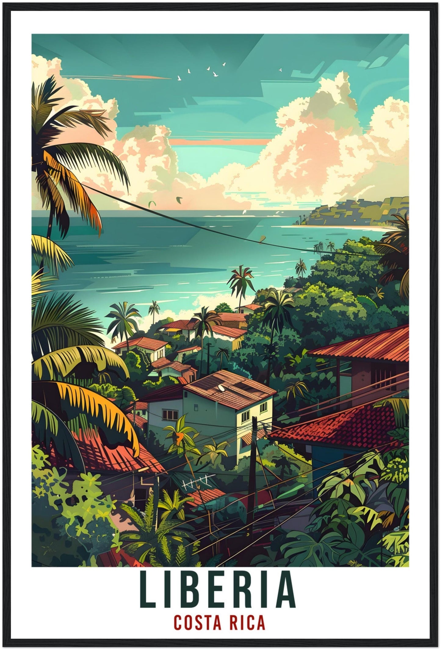 Liberia Costa Rica Travel Print Wall Art Wall Hanging Home Décor Liberia Gift Wall Art Artwork City Travel Art Costa Rica Travel Poster