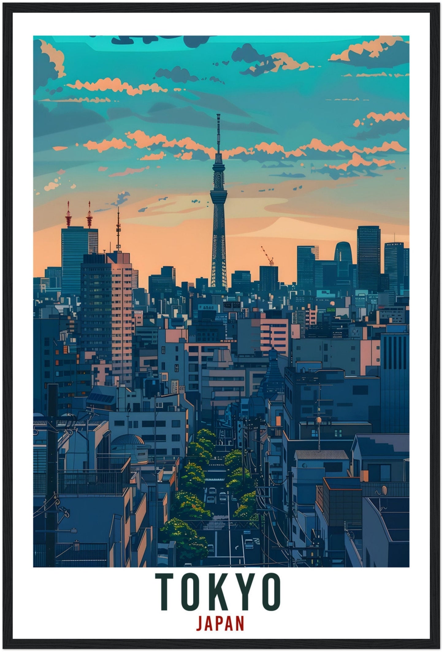 Tokyo Travel Print Japan Home Decoration Tokyo Wall Art Gift Wall Hanging Art Lover Japanese Artwork Japan Tokyo Travel Poster City Print
