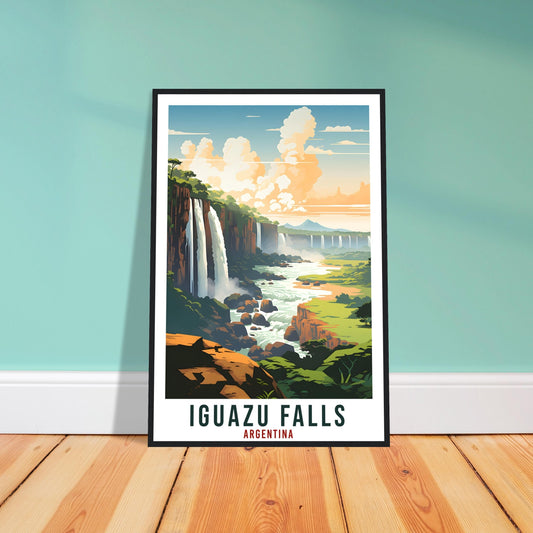 Iguazu Falls Travel Print Wall Art Iguazu Falls Argentina City Landscape Artwork Iguazu Art Gift Iguazu Travel Poster Argentinian Art Lovers