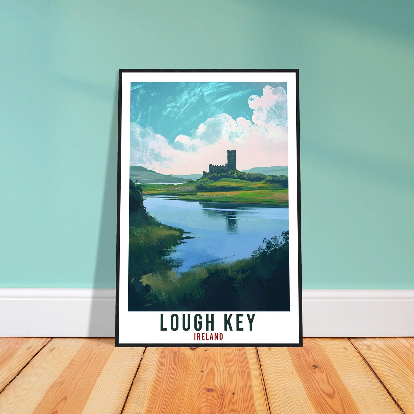 Lough Key Travel Print Ireland Home Decor Lough Key Wall Art Gift Wall Hanging Art Lover Lough Key Irish Artwork Travel Poster Ireland Art